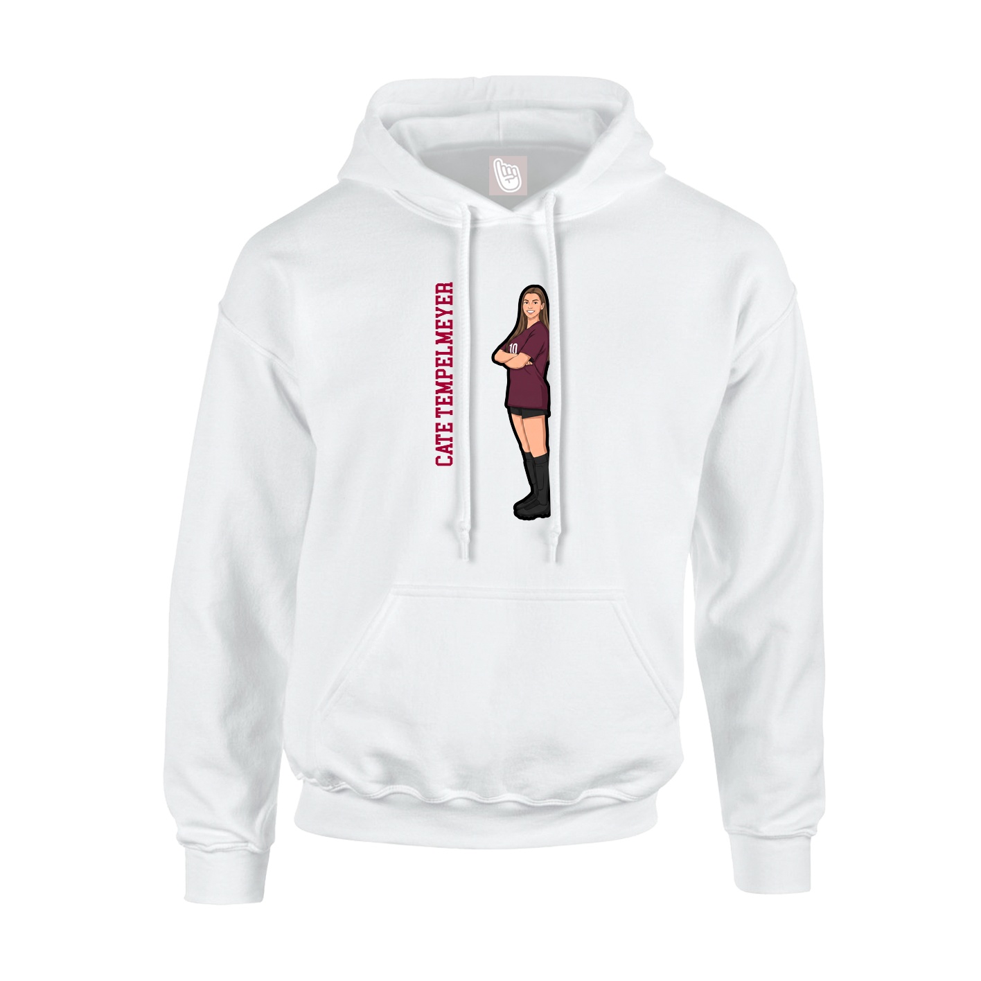 Hoodie — Name Vertical in White