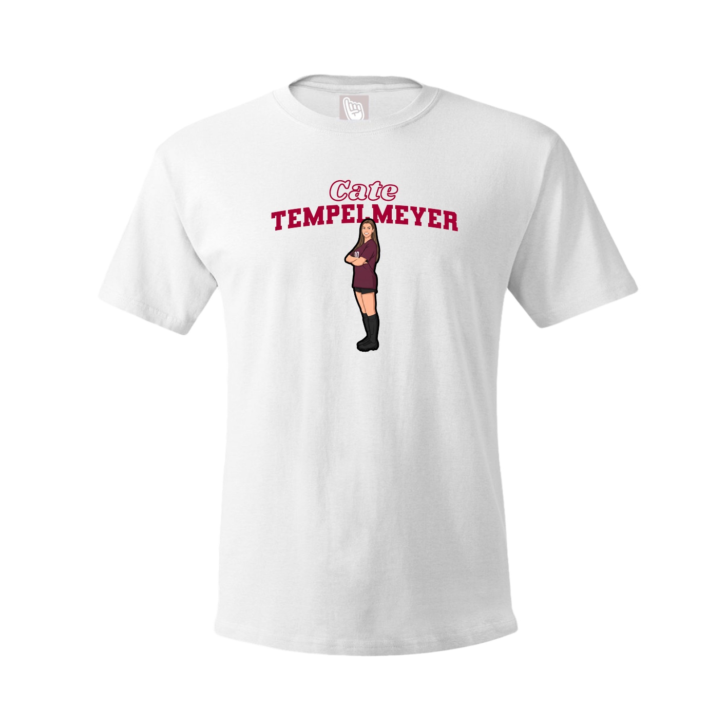 Youth Tee — Name Arch in White