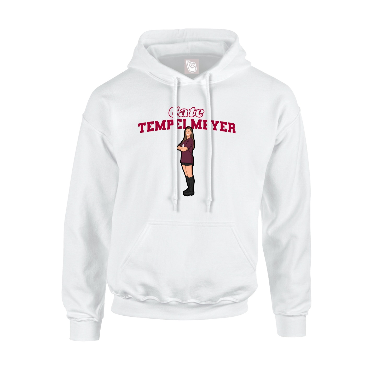 Hoodie — Name Arch in White