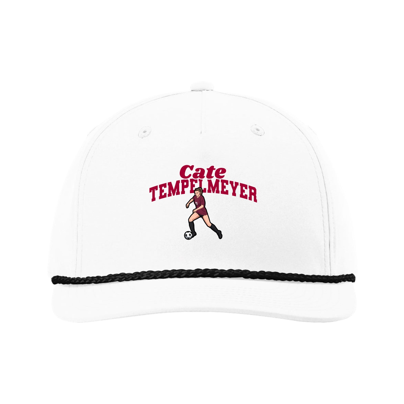 Five-Panel Classic Rope Cap — Signature Arch in White