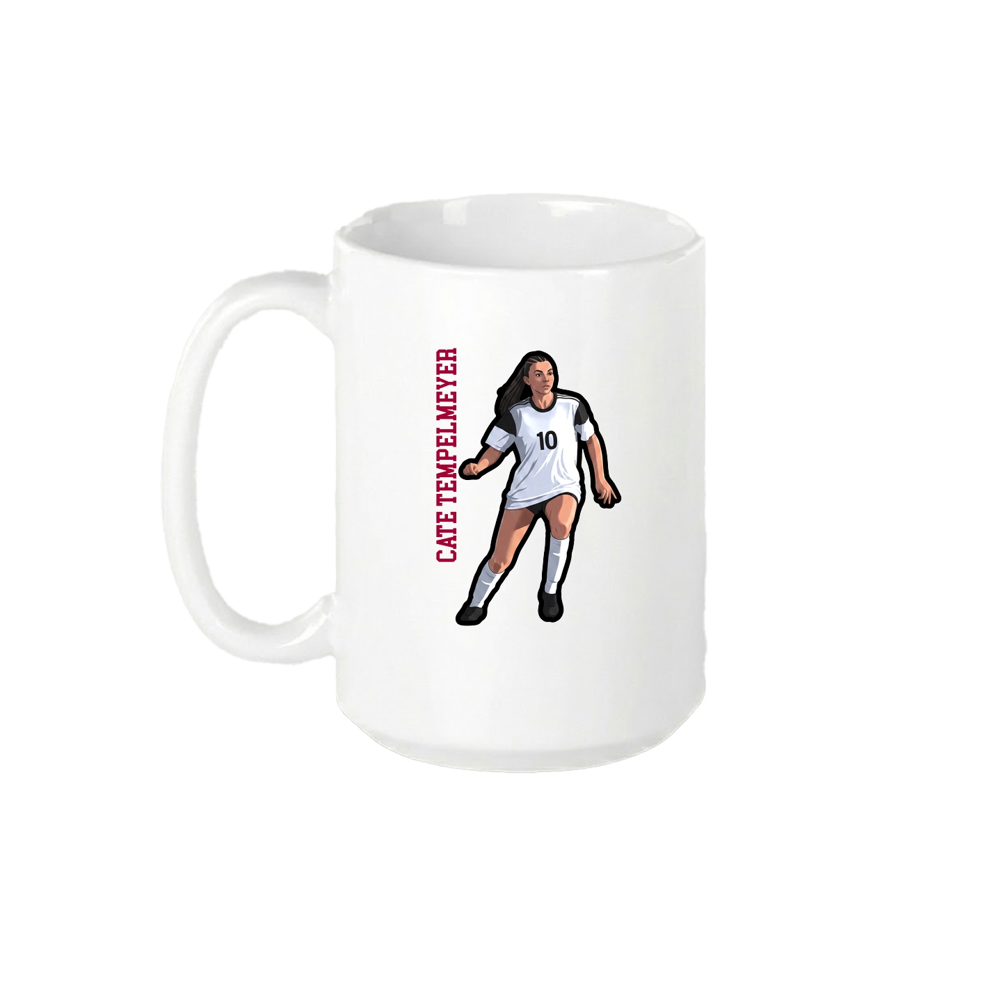 15oz Coffee Mug — Name Vertical in White