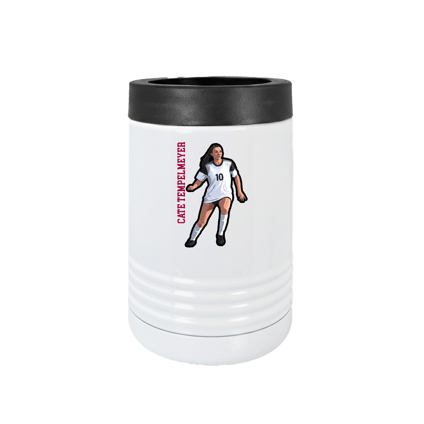 Beverage Holder — Name Vertical in White