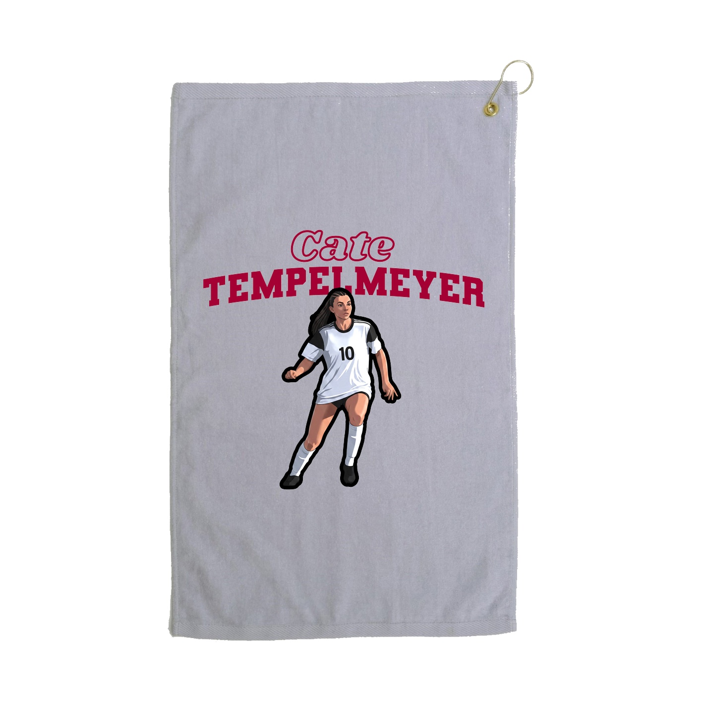 Golf Towel — Name Arch in Grey