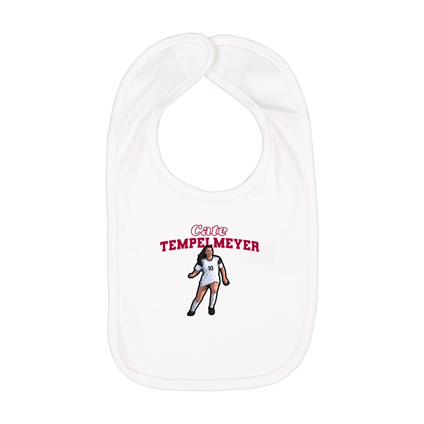 Infant Bib — Name Arch in White