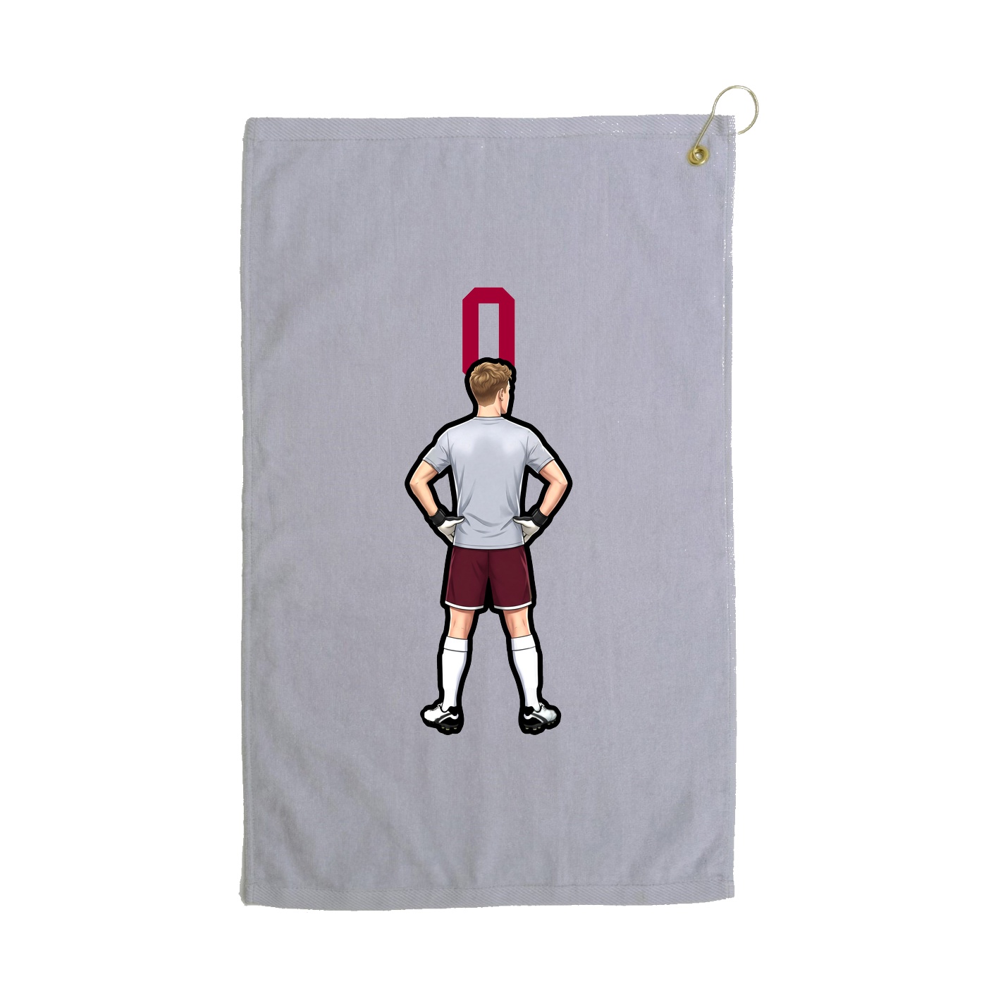 Golf Towel — Number Top in Grey