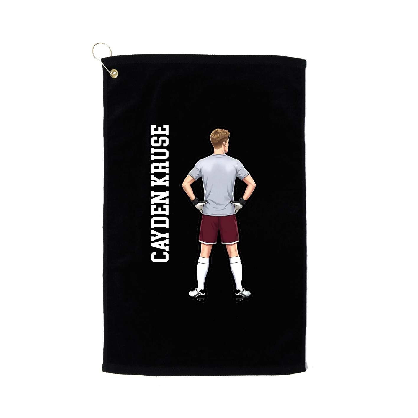Golf Towel — Name Vertical in Black