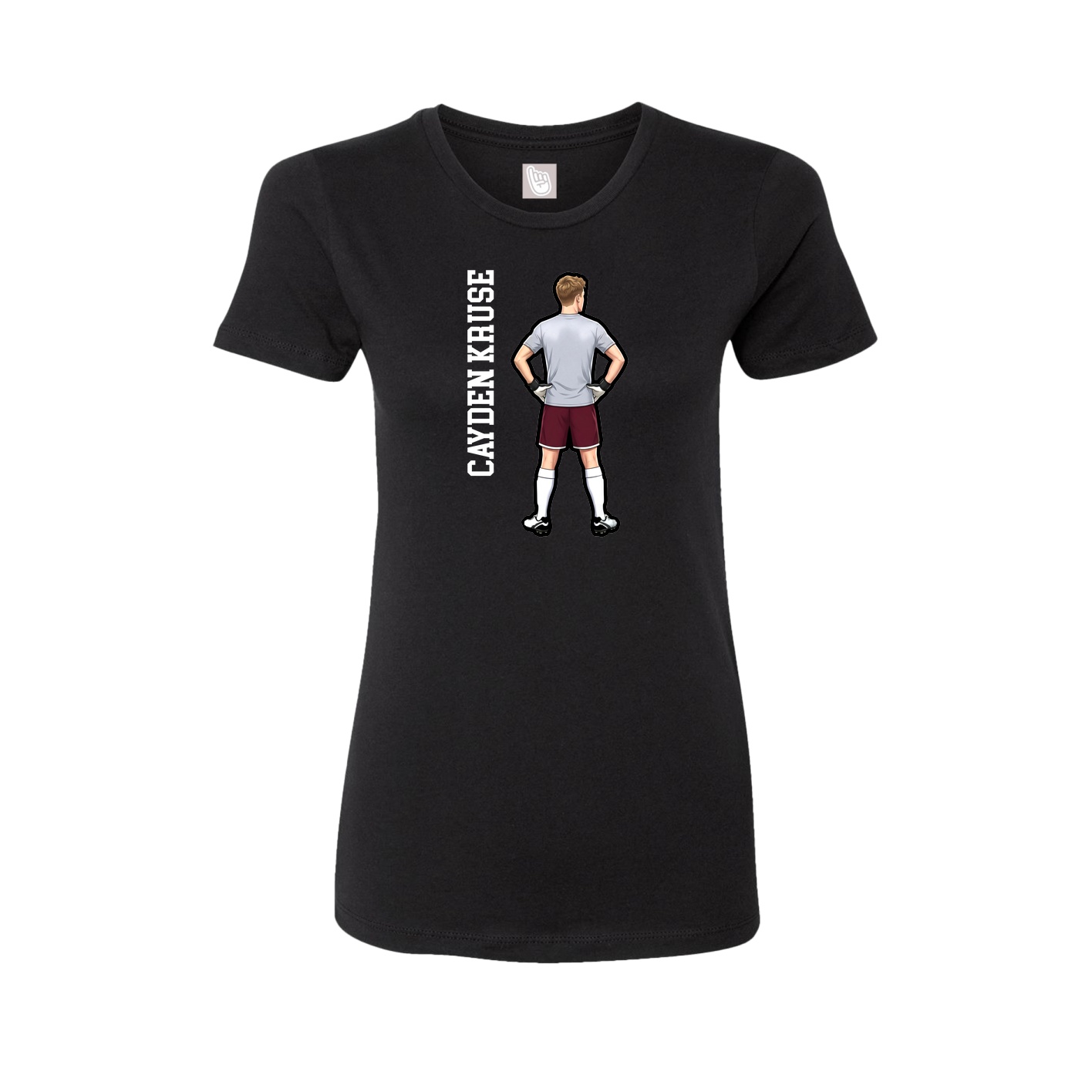 Fitted Women's Tee — Name Vertical in Black