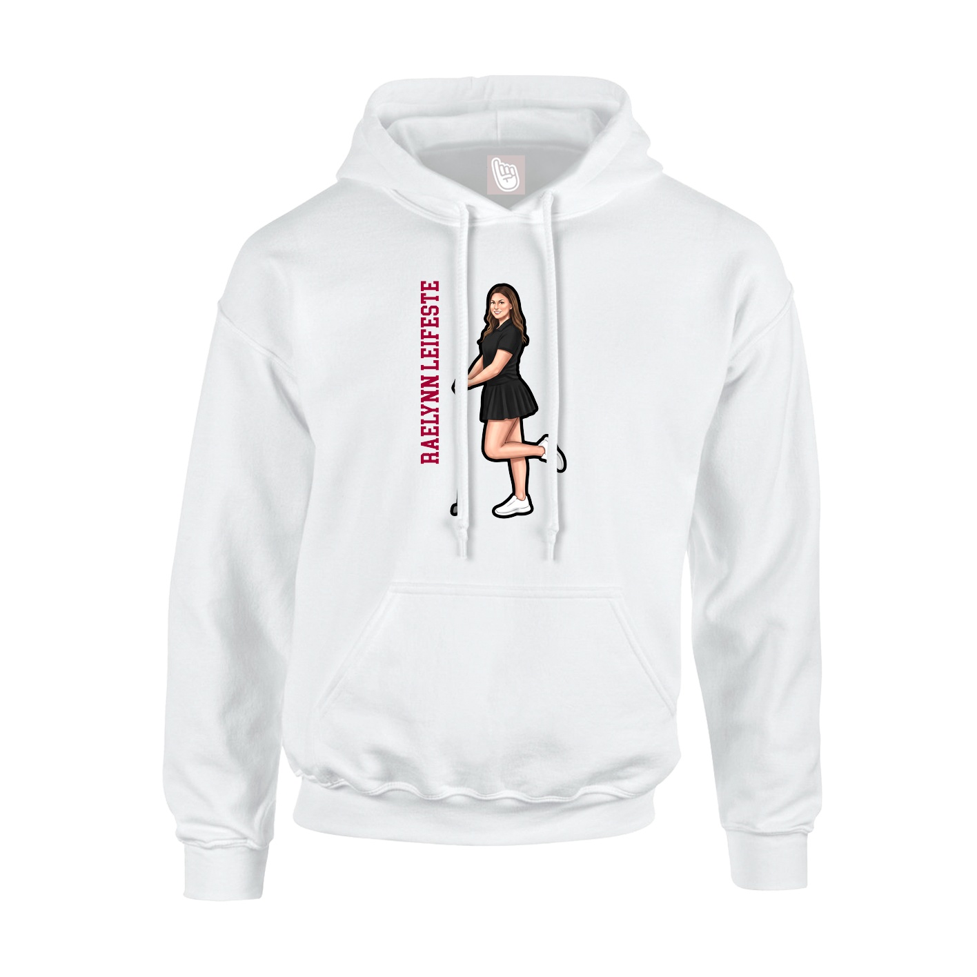 Youth Hoodie — Name Vertical in White