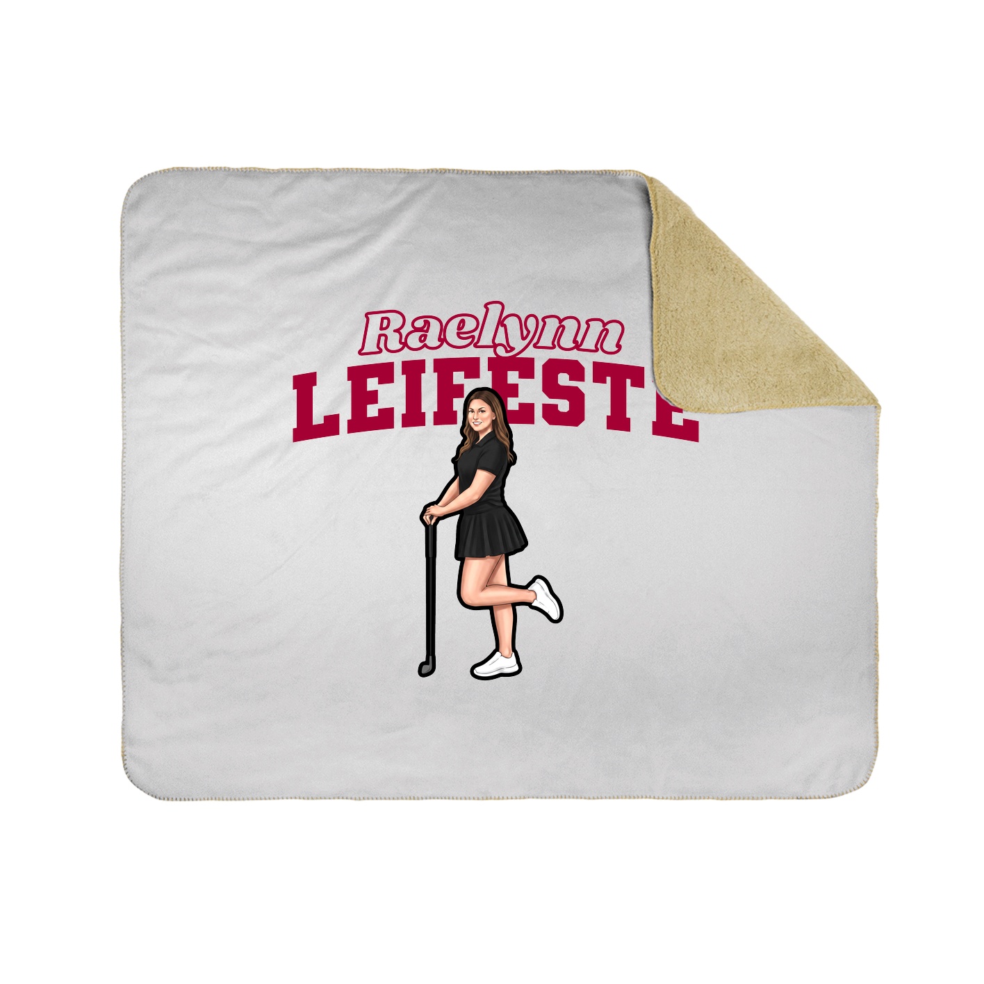 Throw Blanket — Name Arch in White