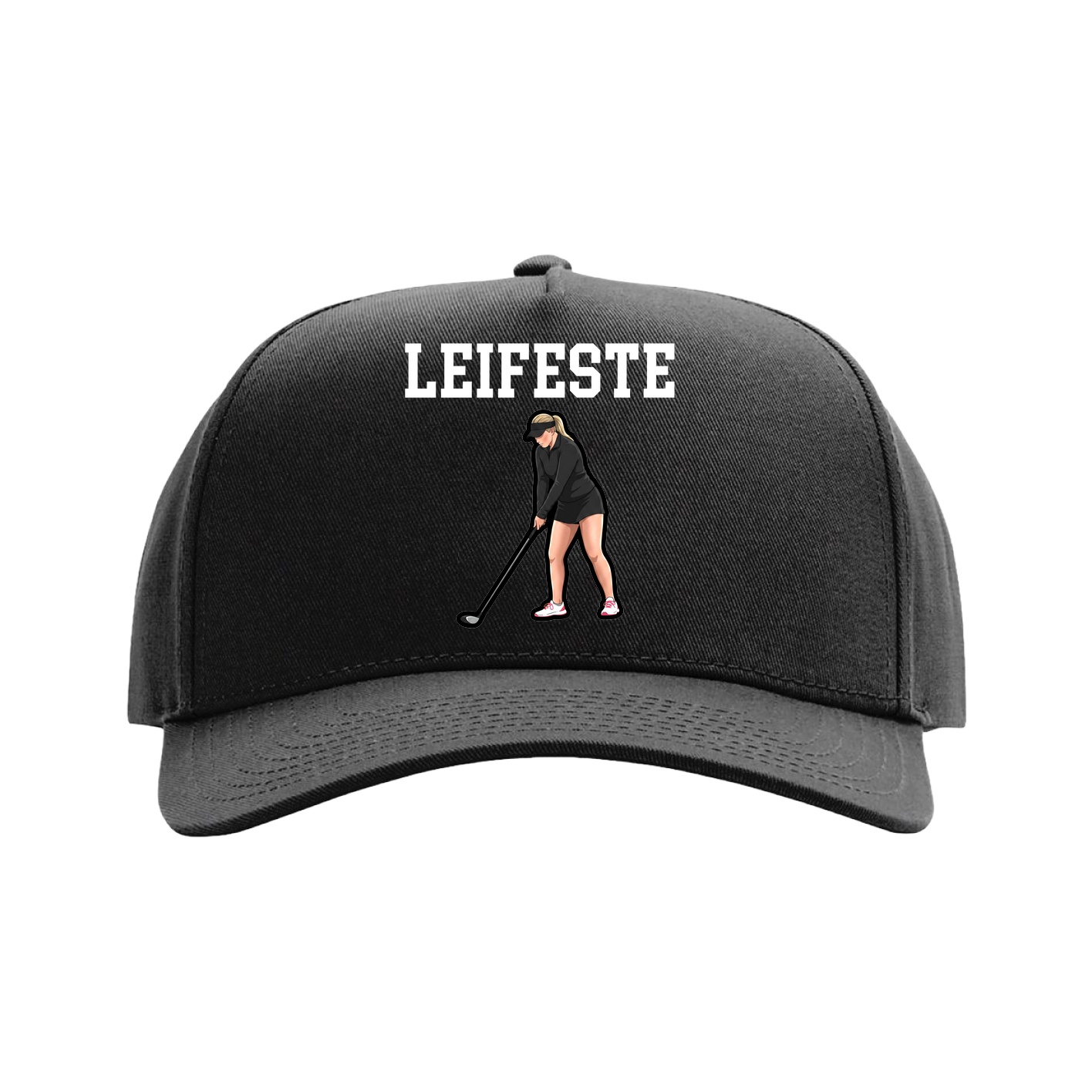 Full Fabric Five-Panel Champ Cap — Shirsey in Black
