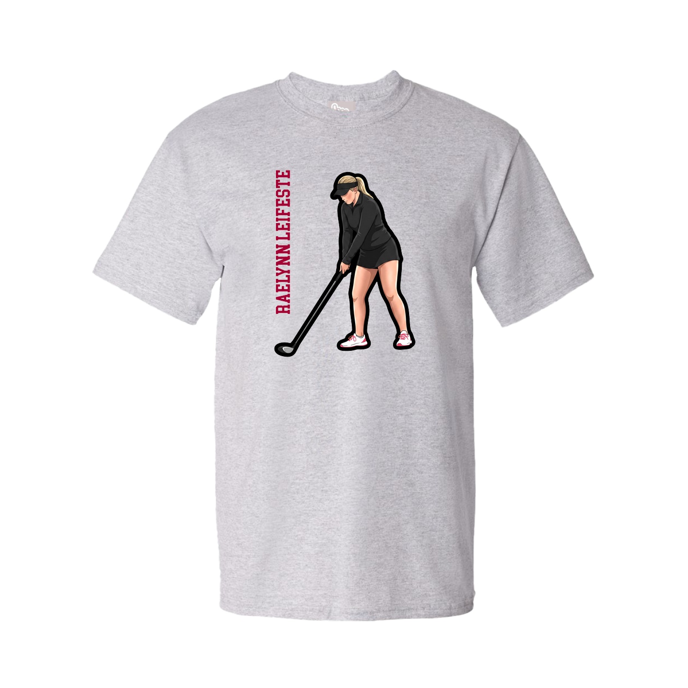 Youth Tee — Name Vertical in Grey