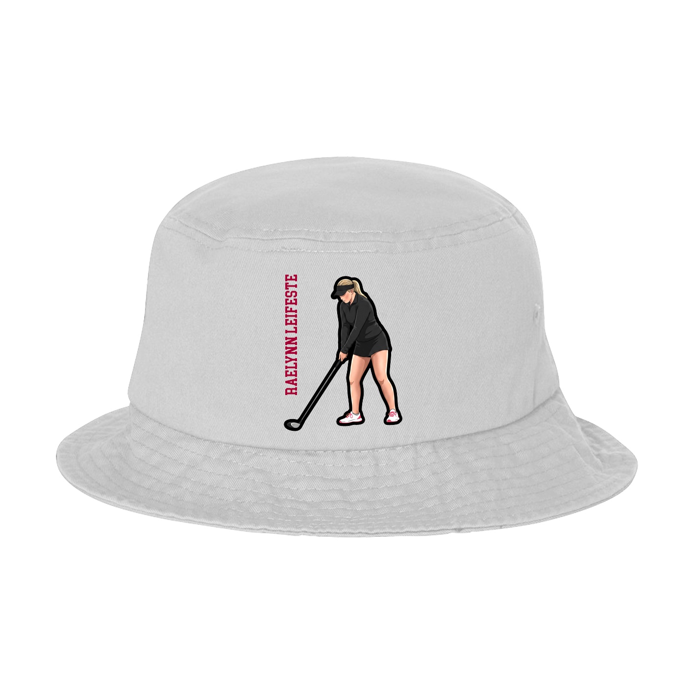 Bucket Cap — Name Vertical in White