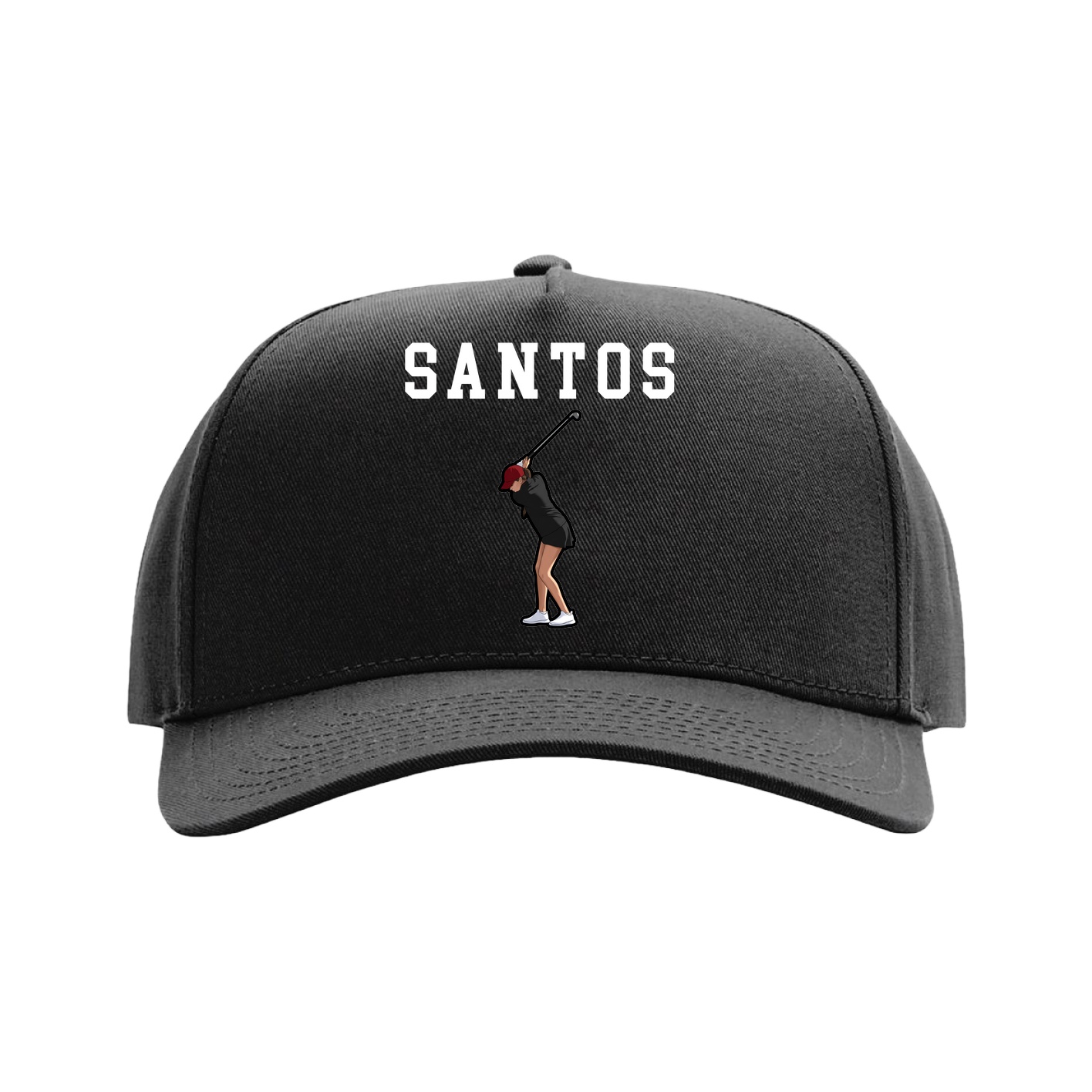 Full Fabric Five-Panel Champ Cap — Shirsey in Black