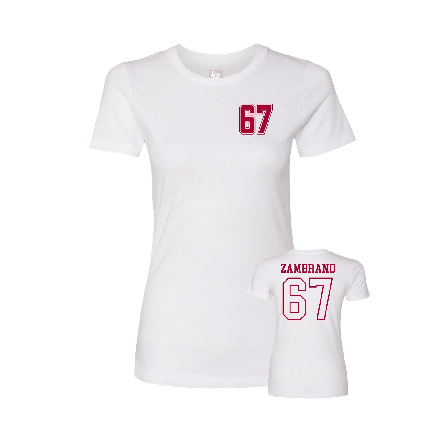 Fitted Women's Tee — Chest Back in White