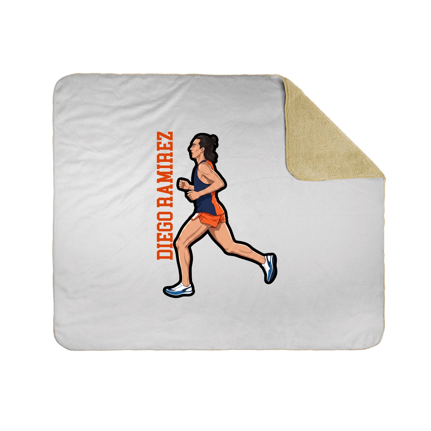Throw Blanket — Name Vertical in White