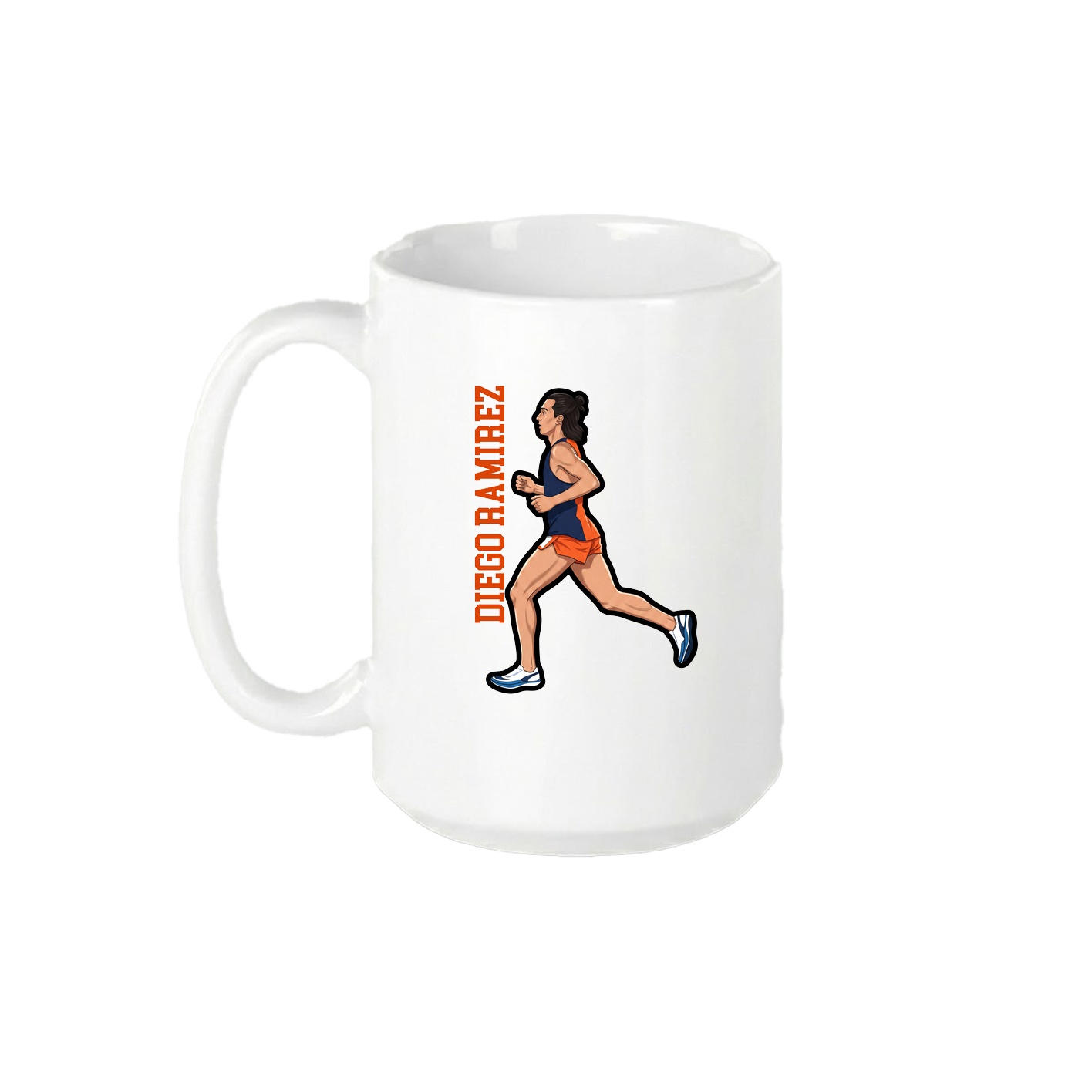 15oz Coffee Mug — Name Vertical in White