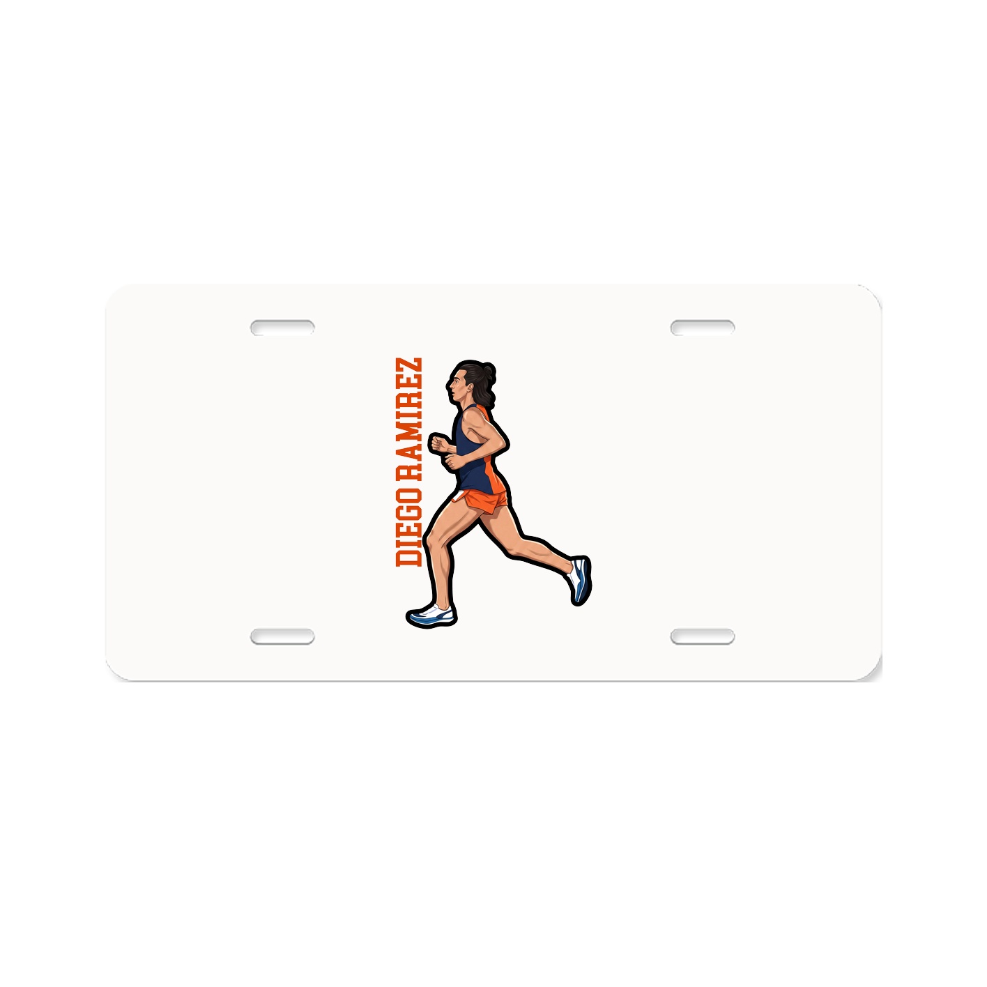 License Plate — Name Vertical in Classic