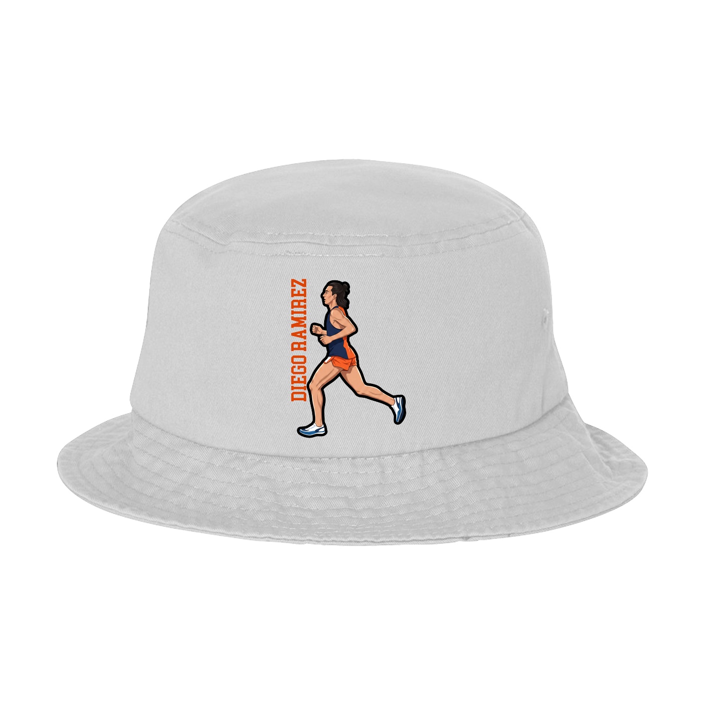 Bucket Cap — Name Vertical in White