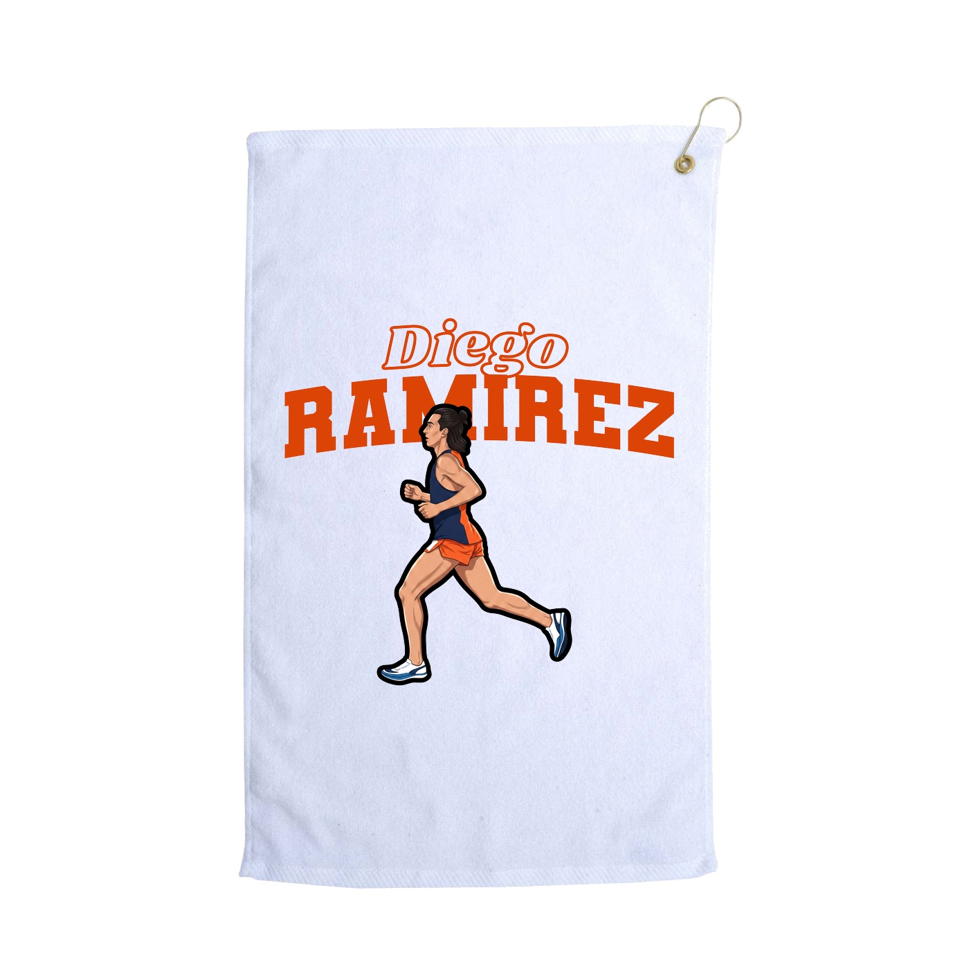 Golf Towel — Name Arch in White