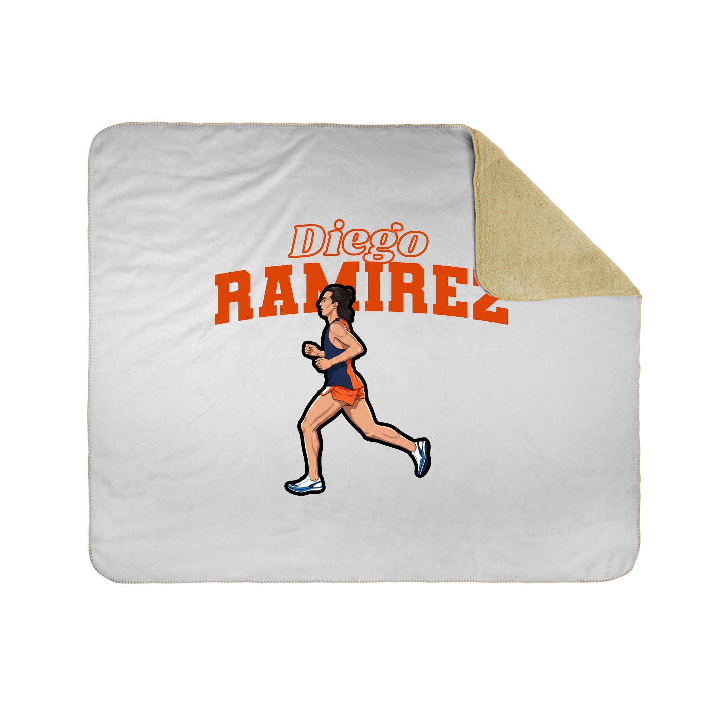 Throw Blanket — Name Arch in White