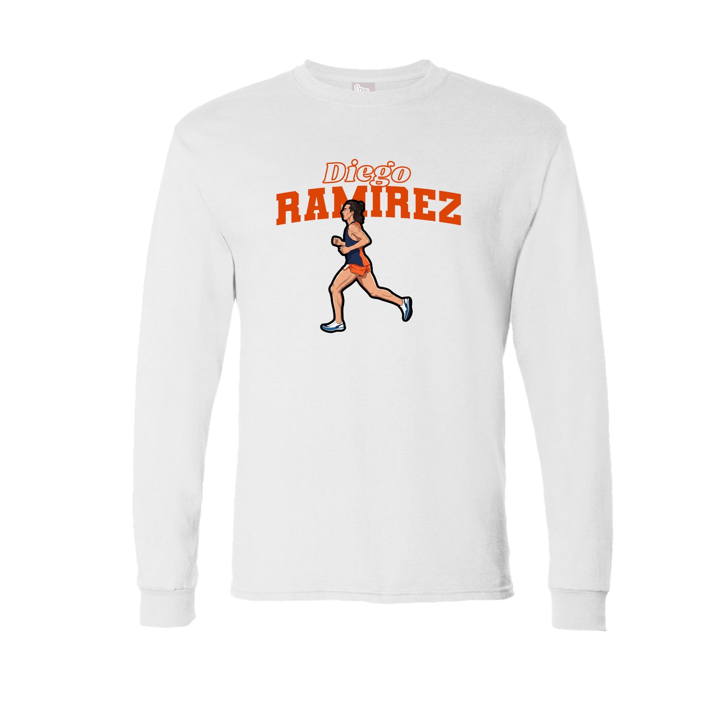 Long Sleeve Tee — Name Arch in White