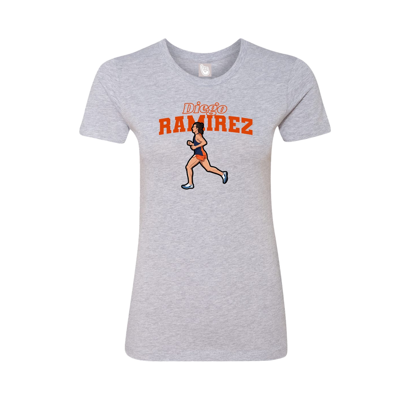 Fitted Women's Tee — Name Arch in Grey