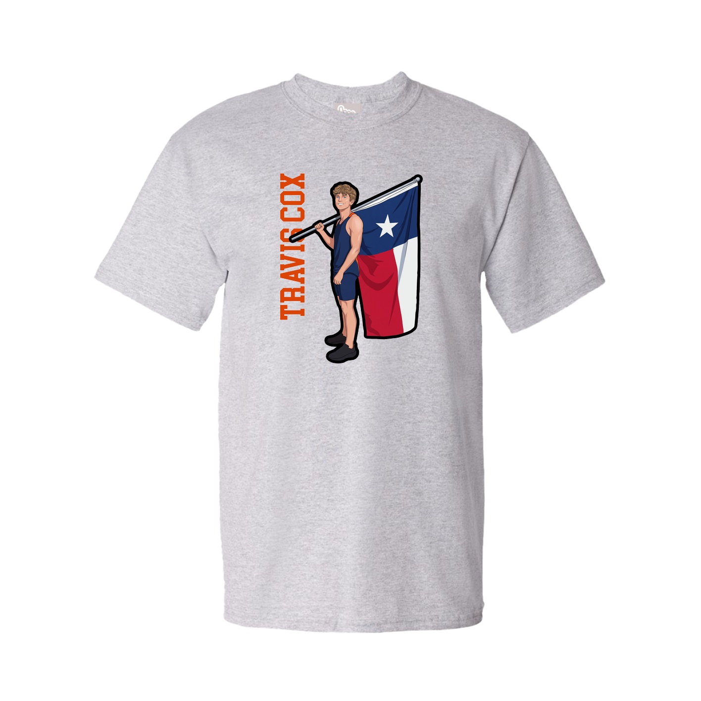 Tee — Name Vertical in Grey
