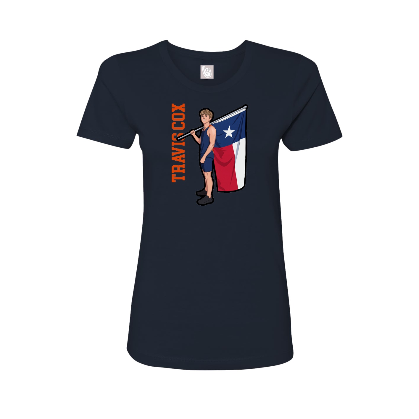 Fitted Women's Tee — Name Vertical in Navy