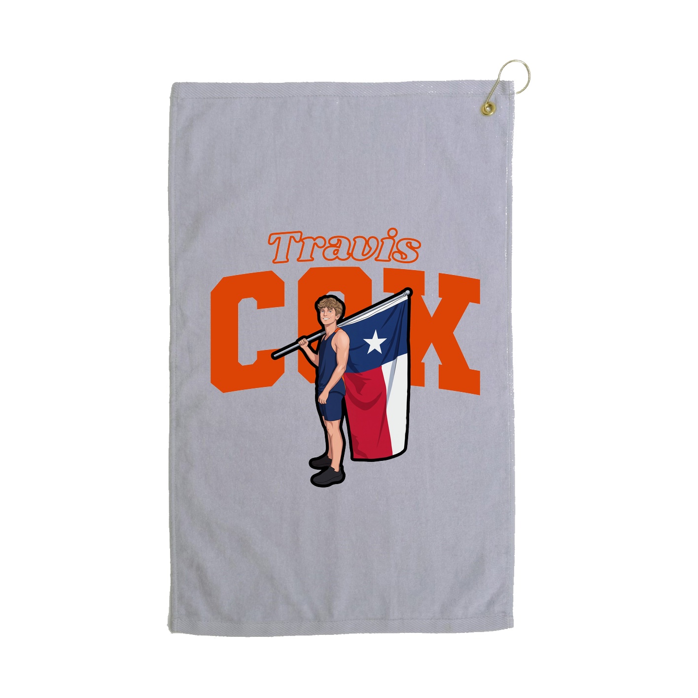 Golf Towel — Name Arch in Grey