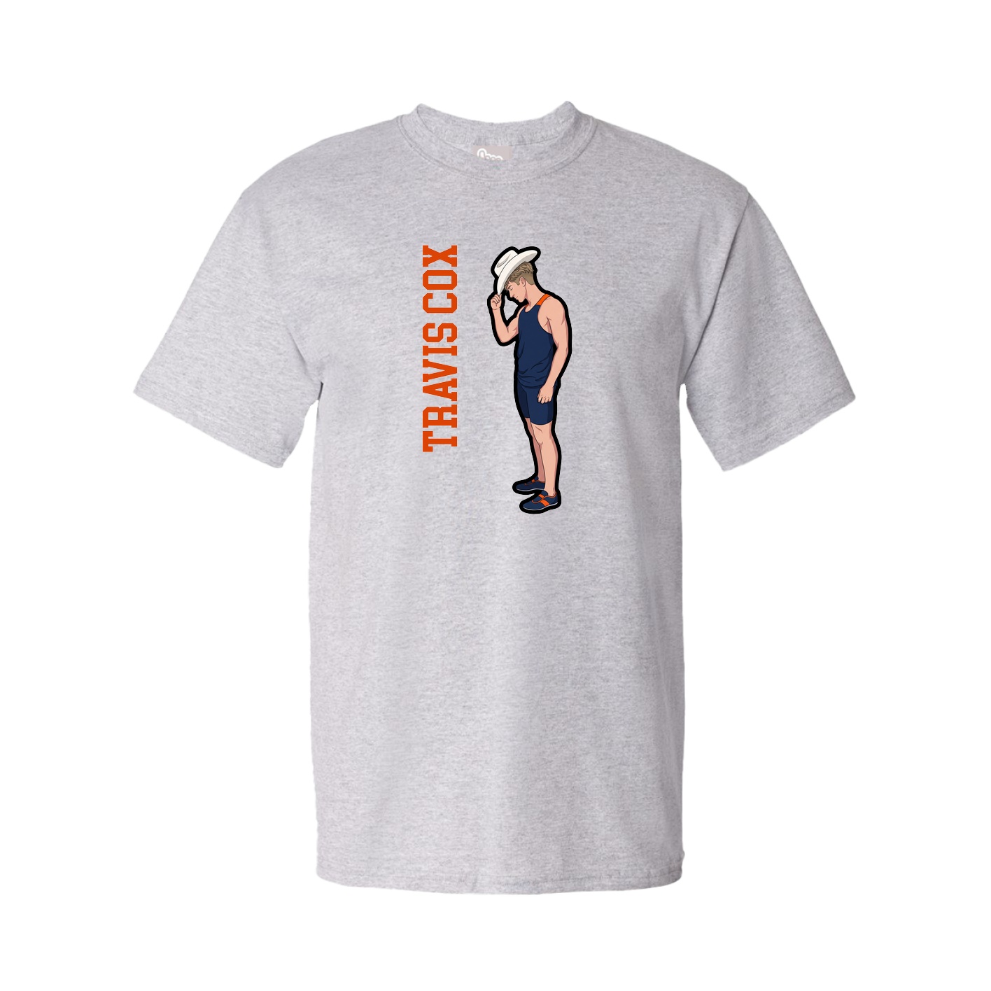 Youth Tee — Name Vertical in Grey