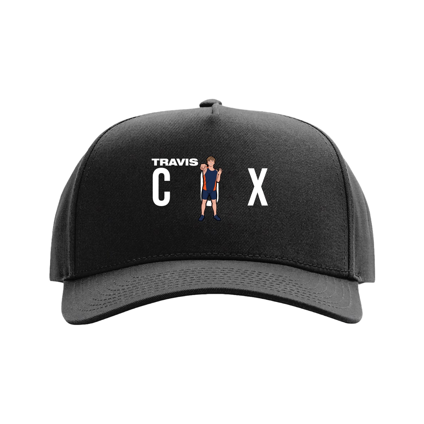 Full Fabric Five-Panel Champ Cap — Player Name in Black