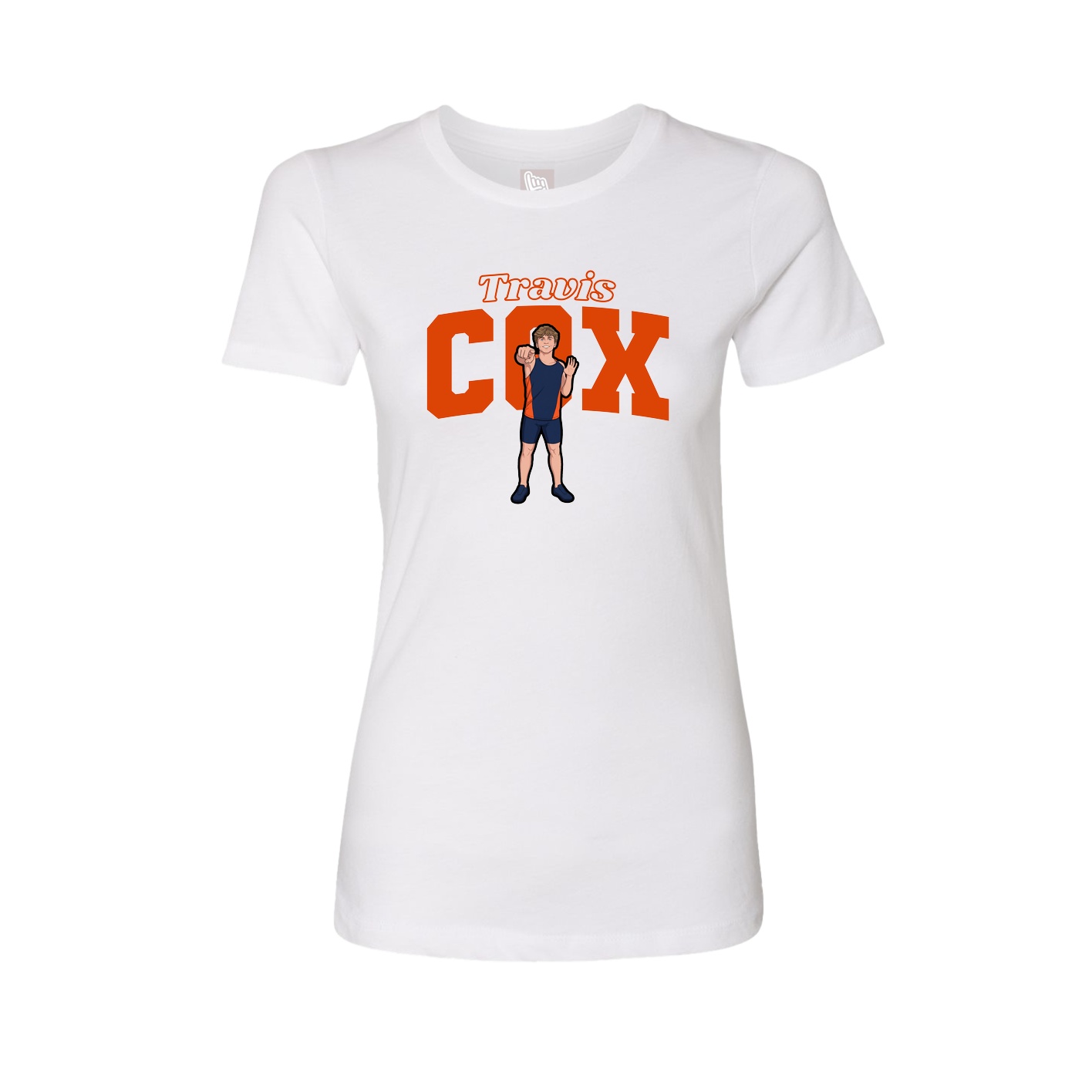 Fitted Women's Tee — Name Arch in White
