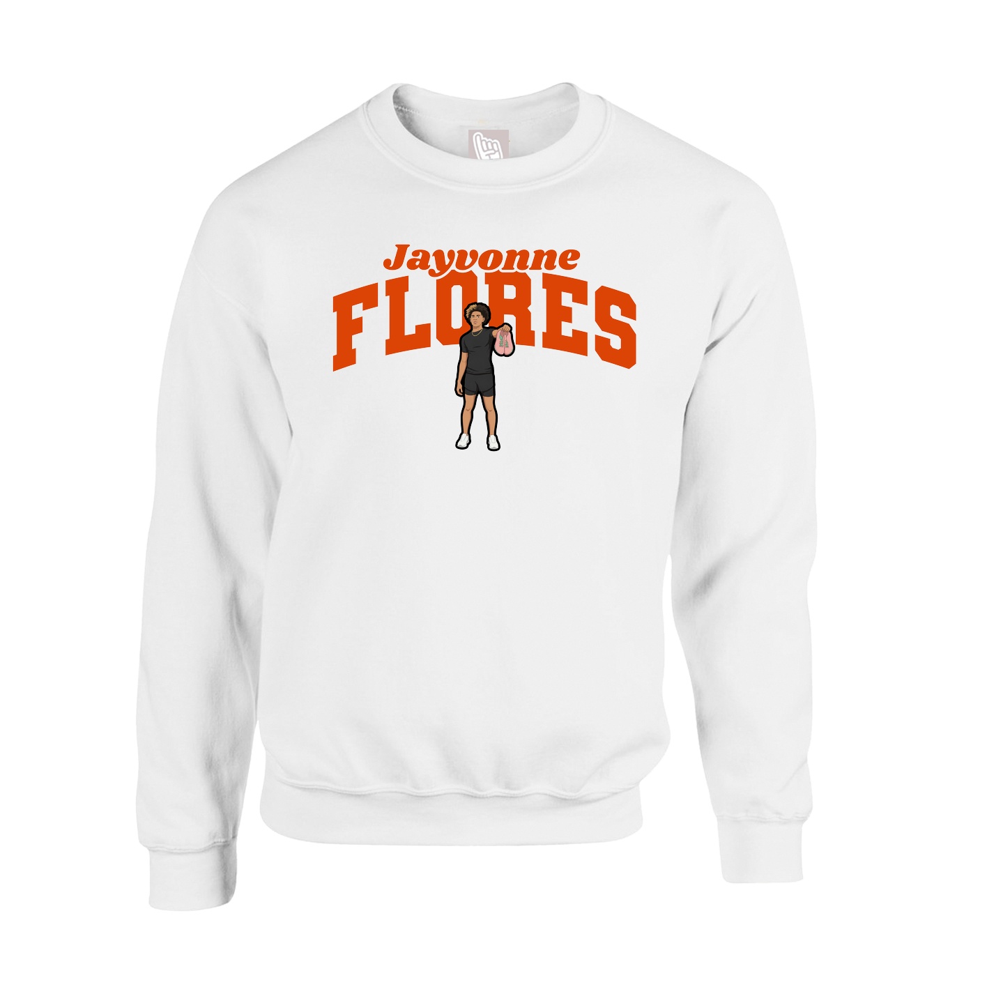 Fleece Crew — Signature Arch in White