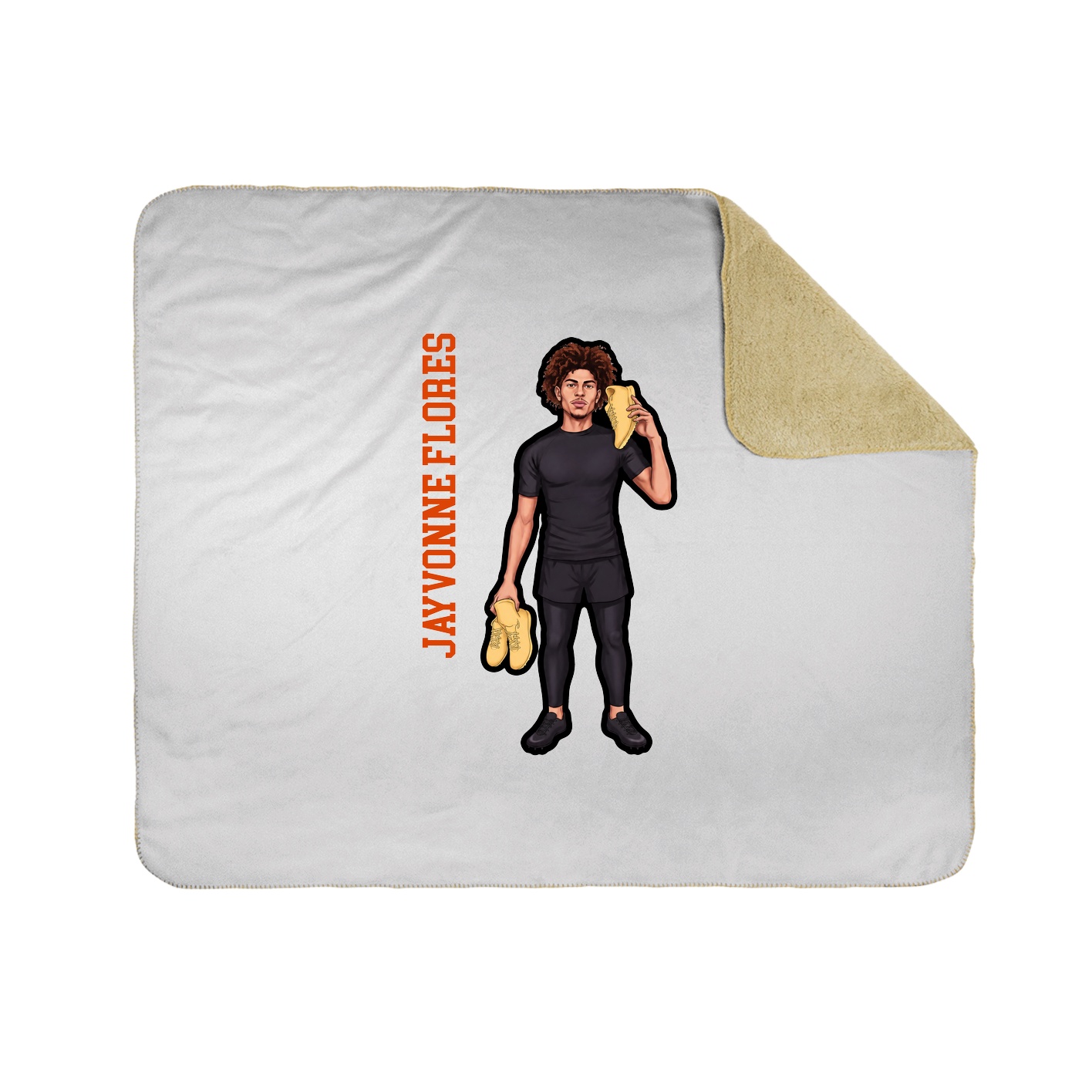 Throw Blanket — Name Vertical in White