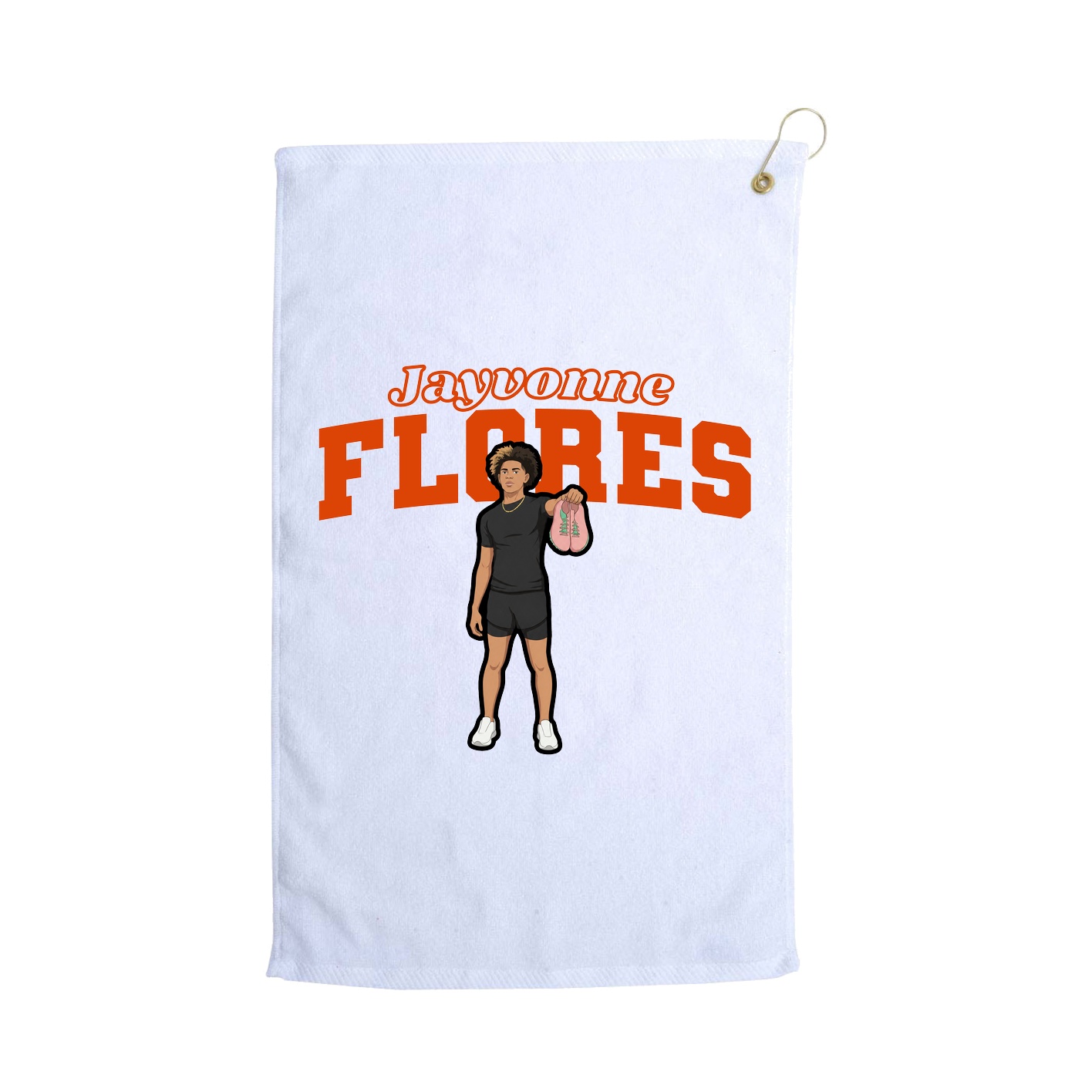 Golf Towel — Name Arch in White