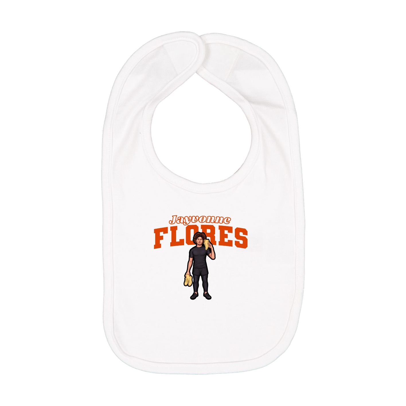 Infant Bib — Name Arch in White