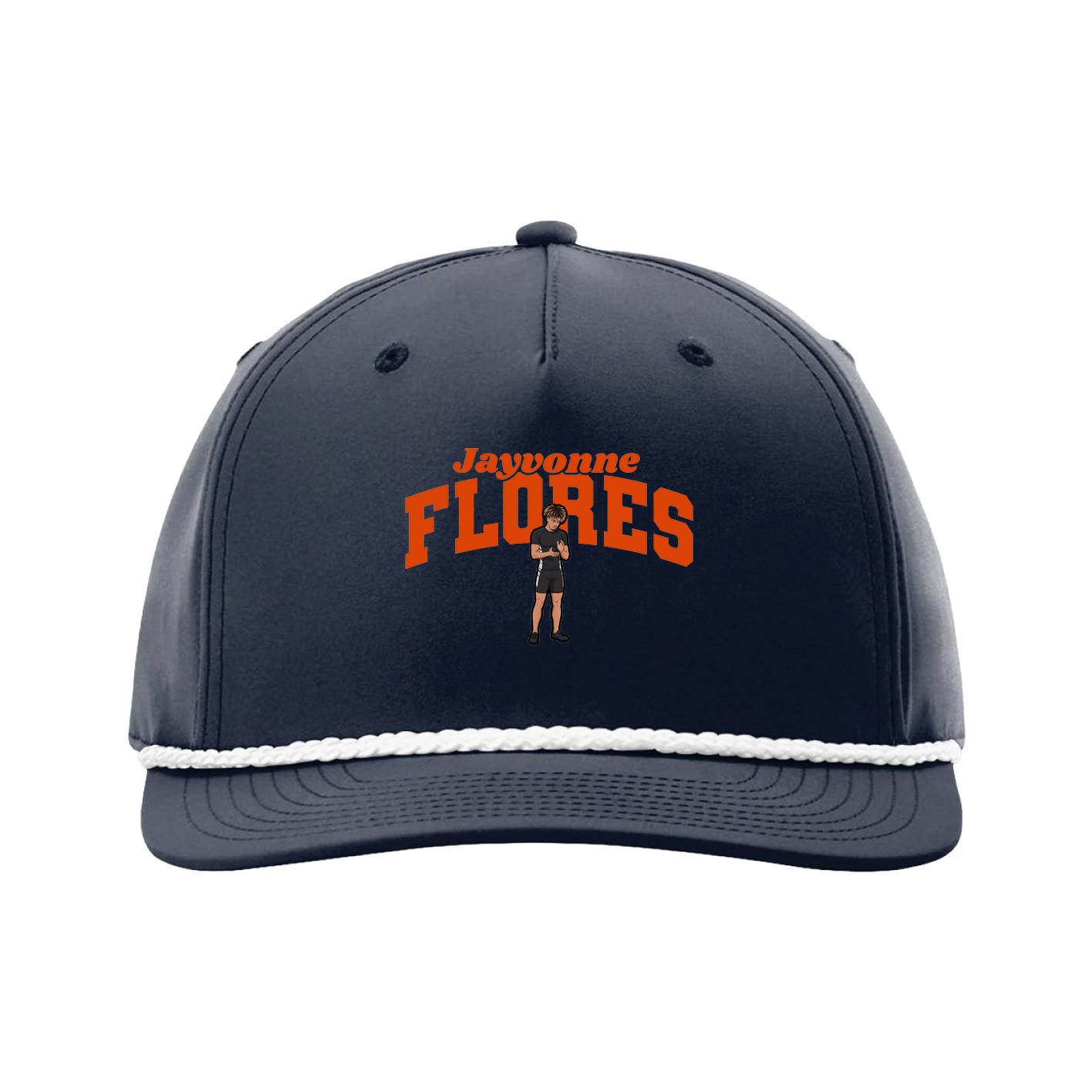 Five-Panel Classic Rope Cap — Signature Arch in Navy