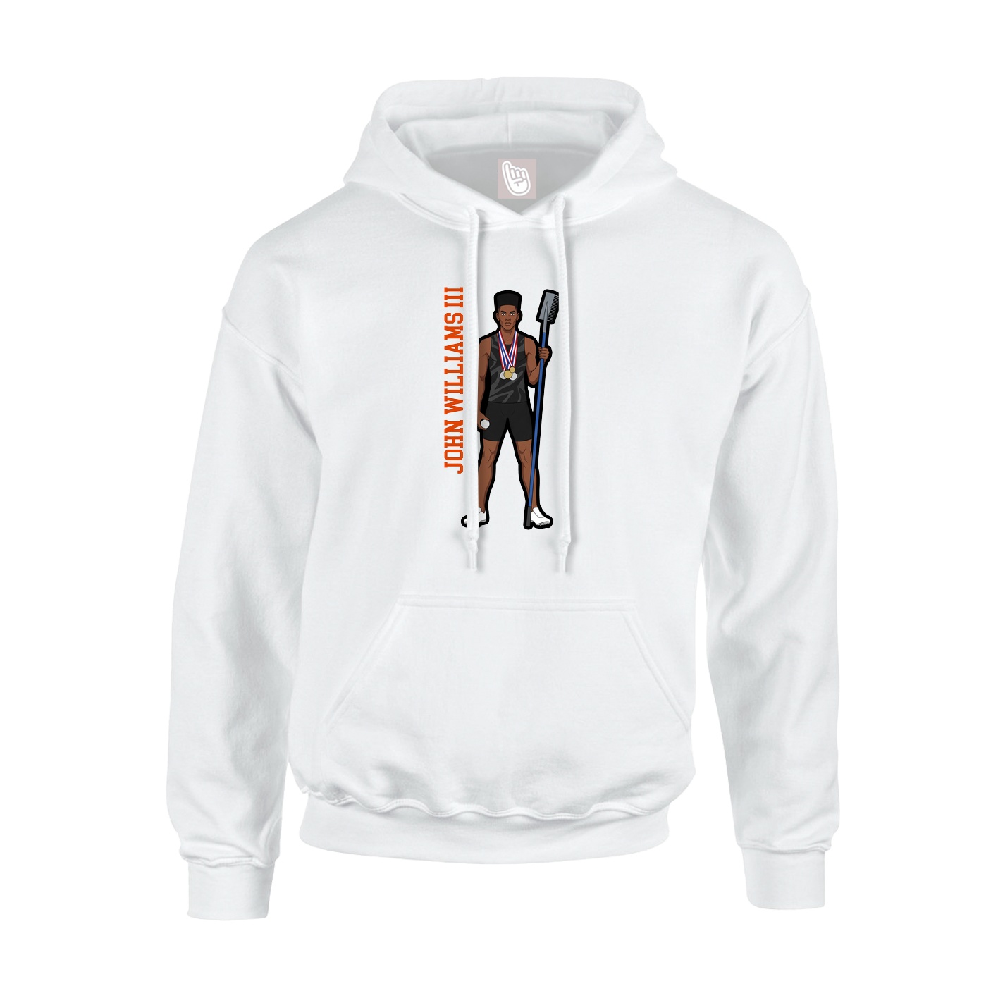 Hoodie — Name Vertical in White