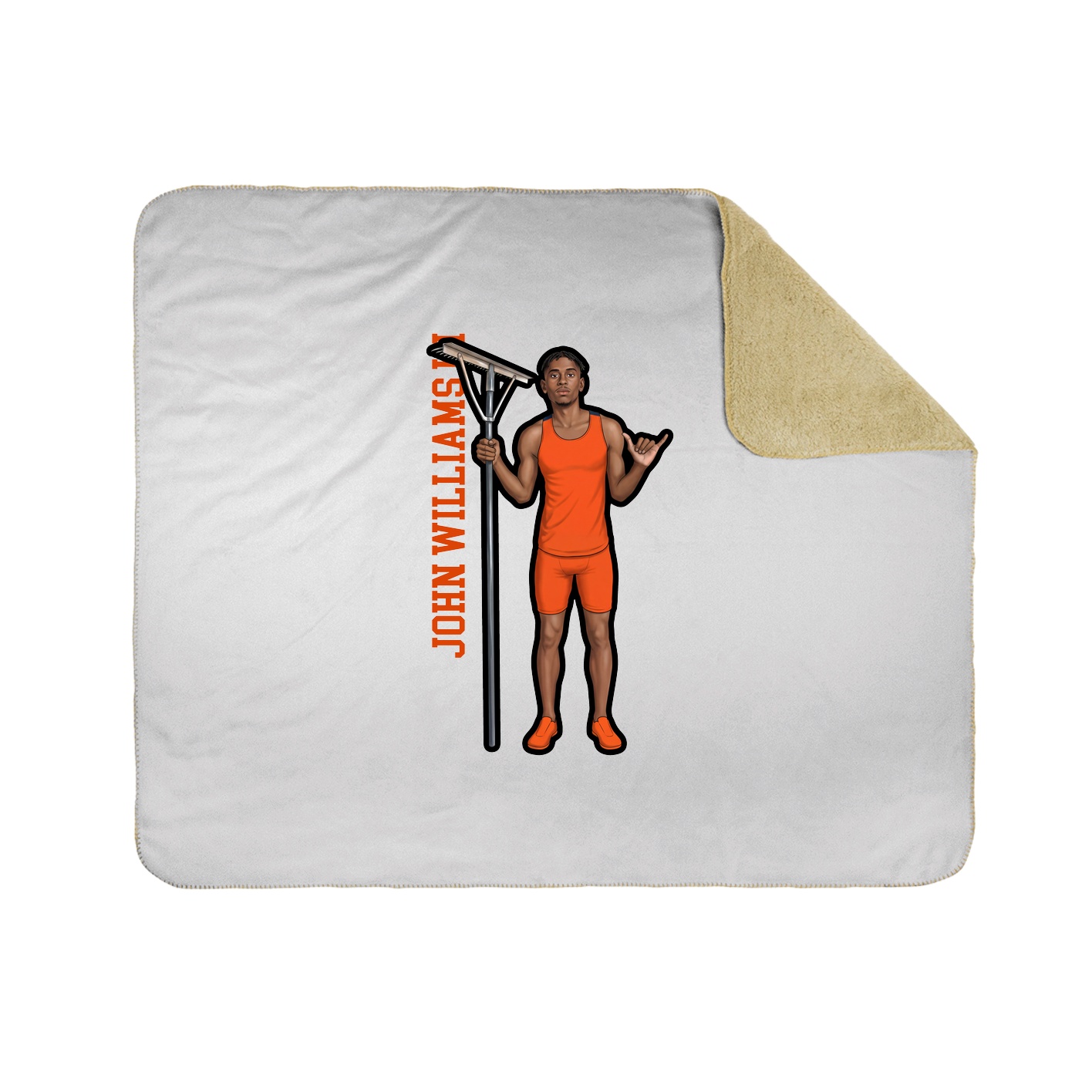 Throw Blanket — Name Vertical in White