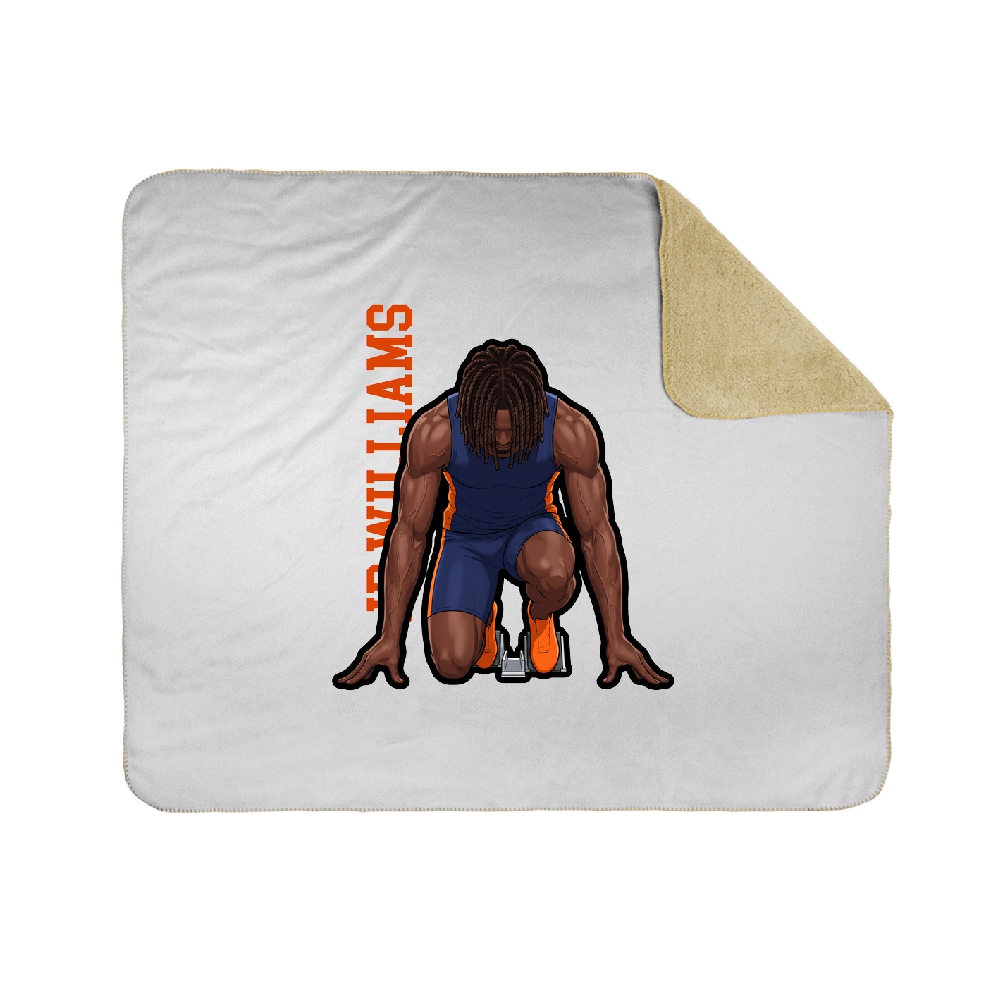 Throw Blanket — Name Vertical in White