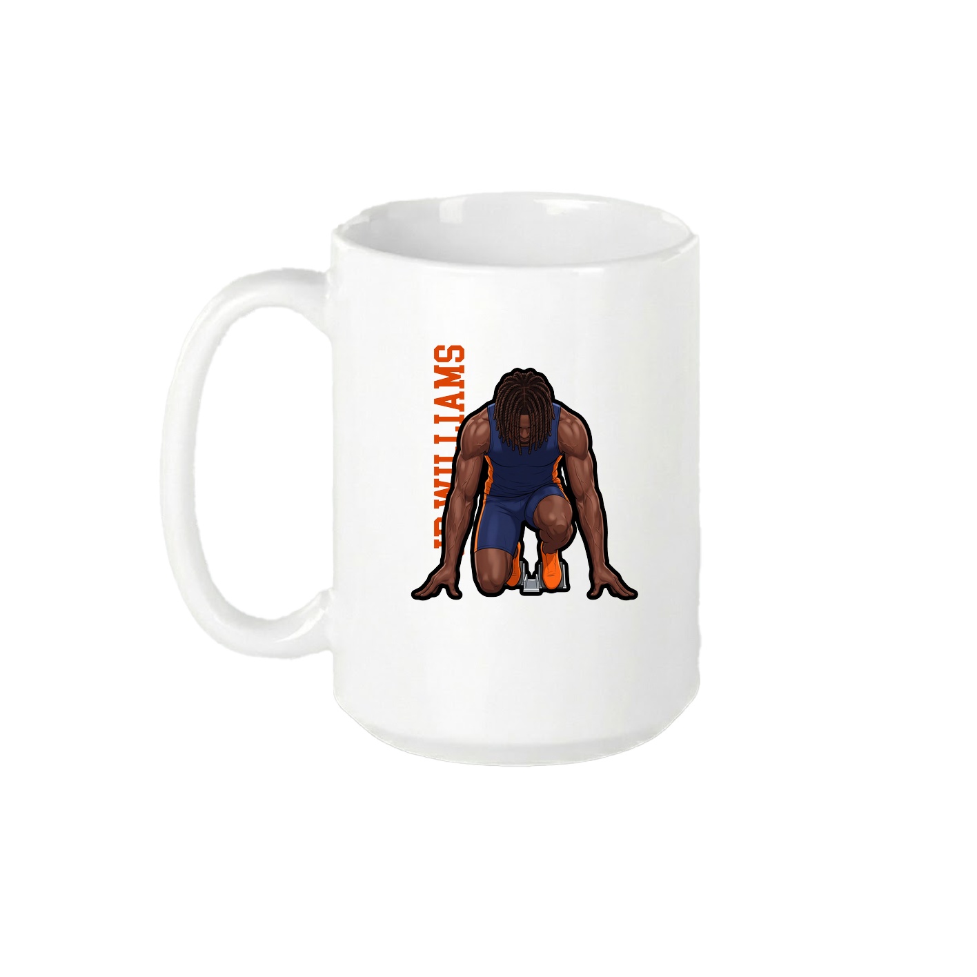 15oz Coffee Mug — Name Vertical in White
