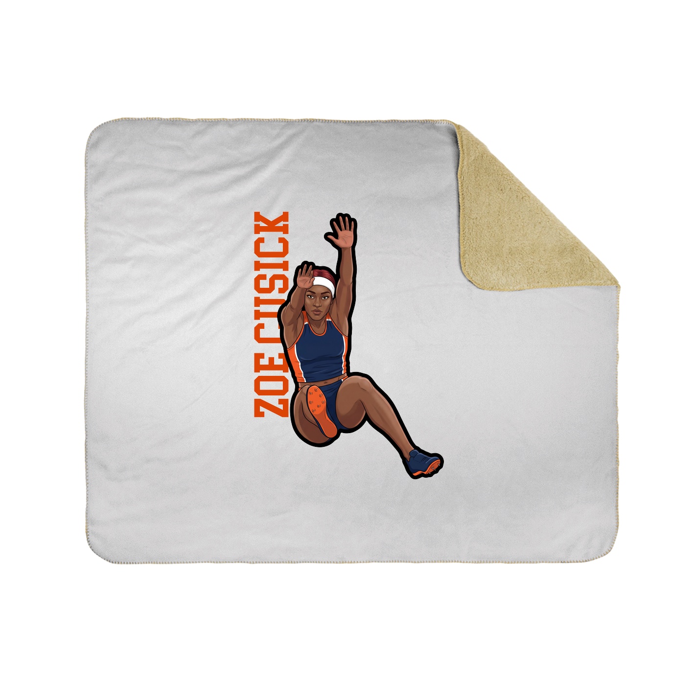 Throw Blanket — Name Vertical in White