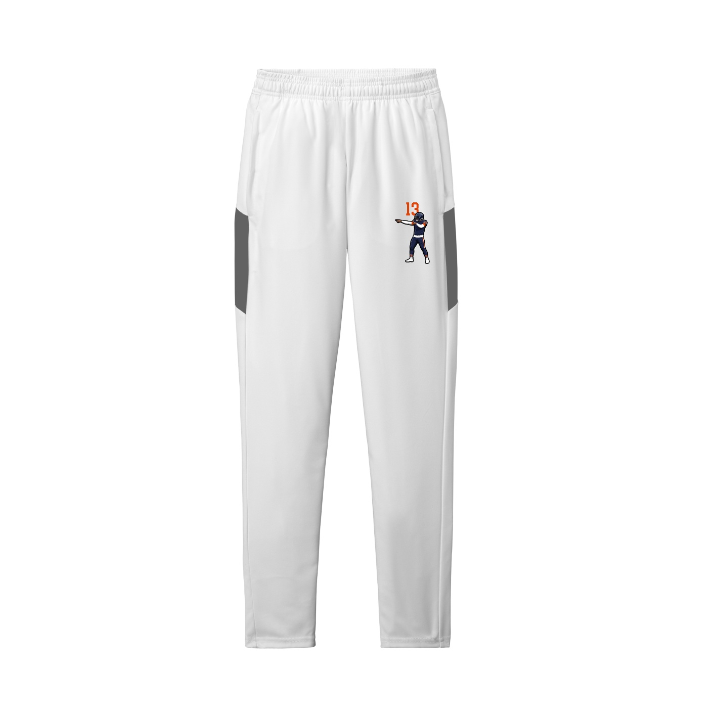 Team Travel Pant — Number Top in White/Grey