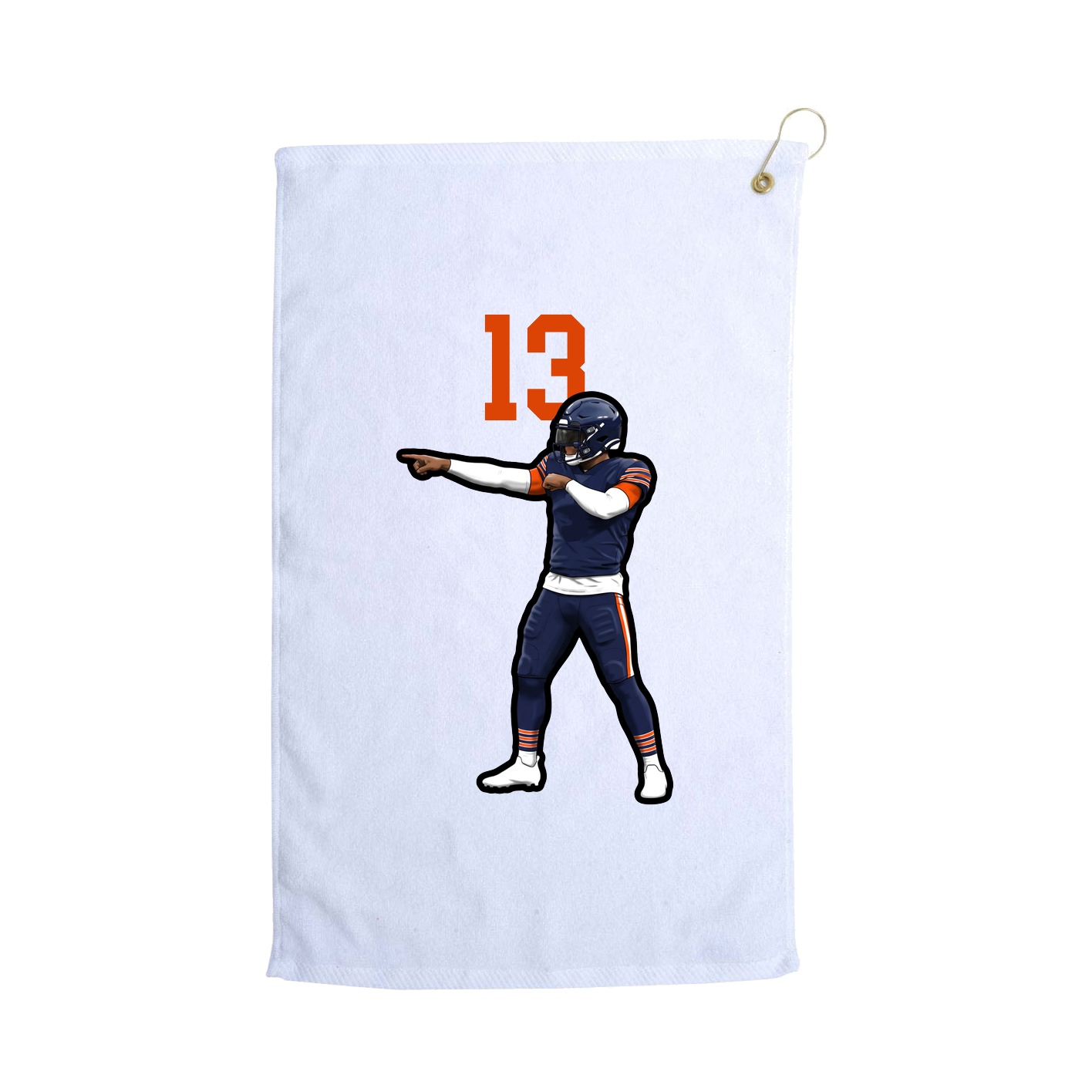 Golf Towel — Number Top in White