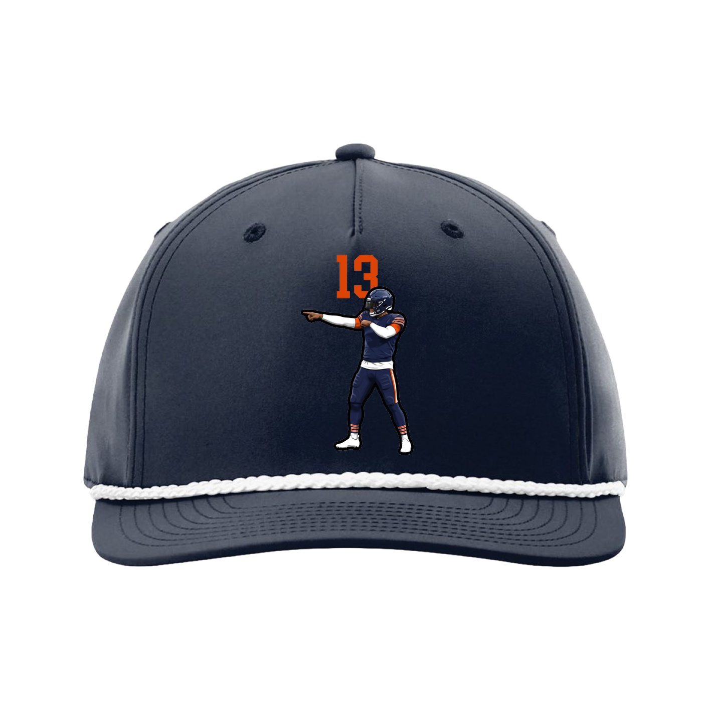 Five-Panel Classic Rope Cap — Number Top in Navy