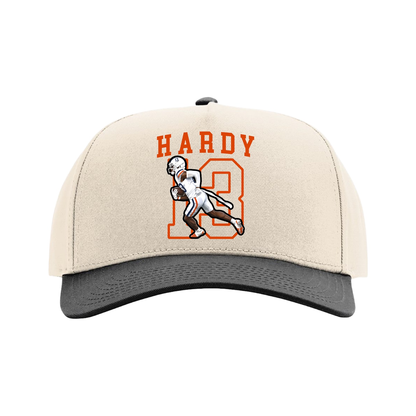Full Fabric Five-Panel Champ Cap — Shirsey in Cream/Black