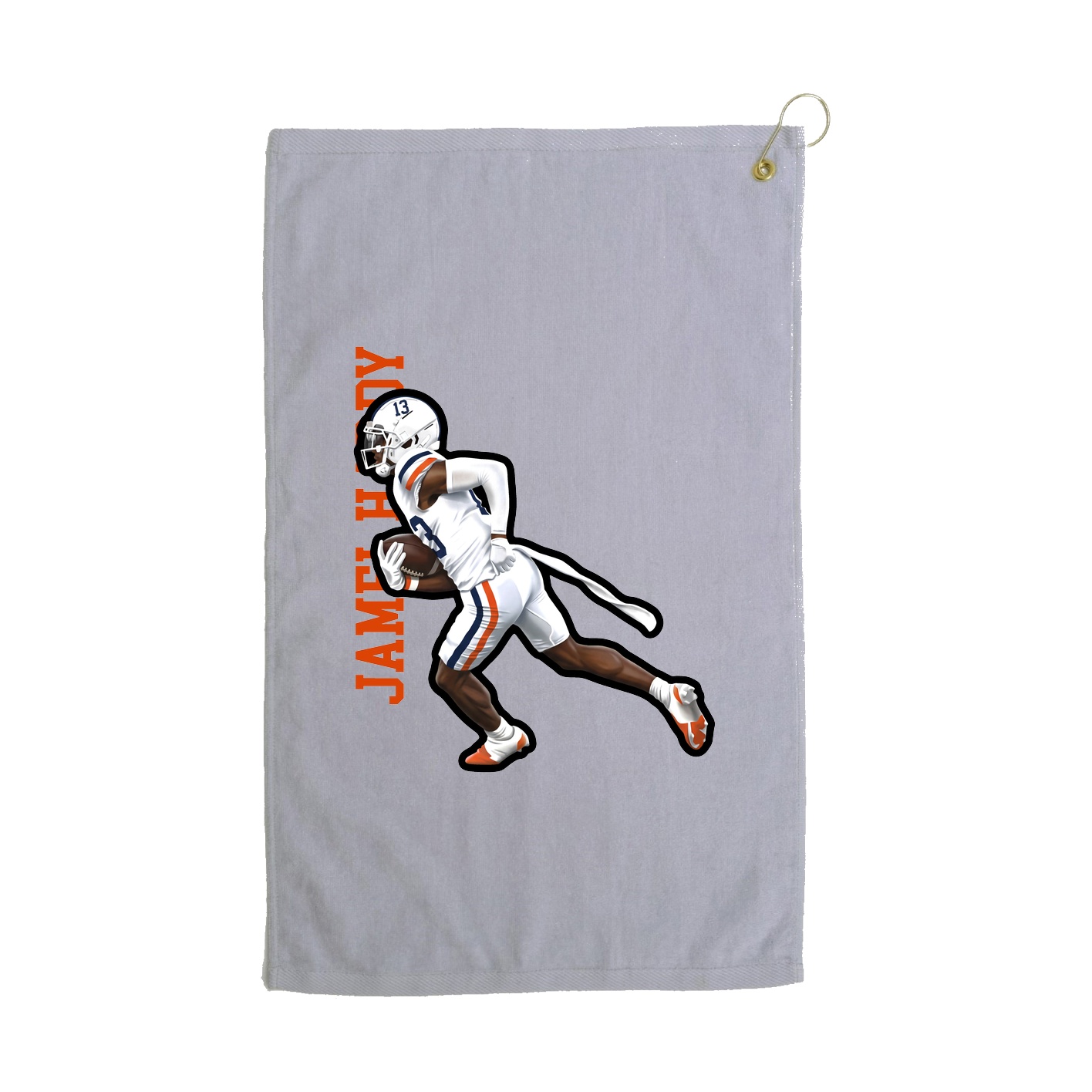 Golf Towel — Name Vertical in Grey