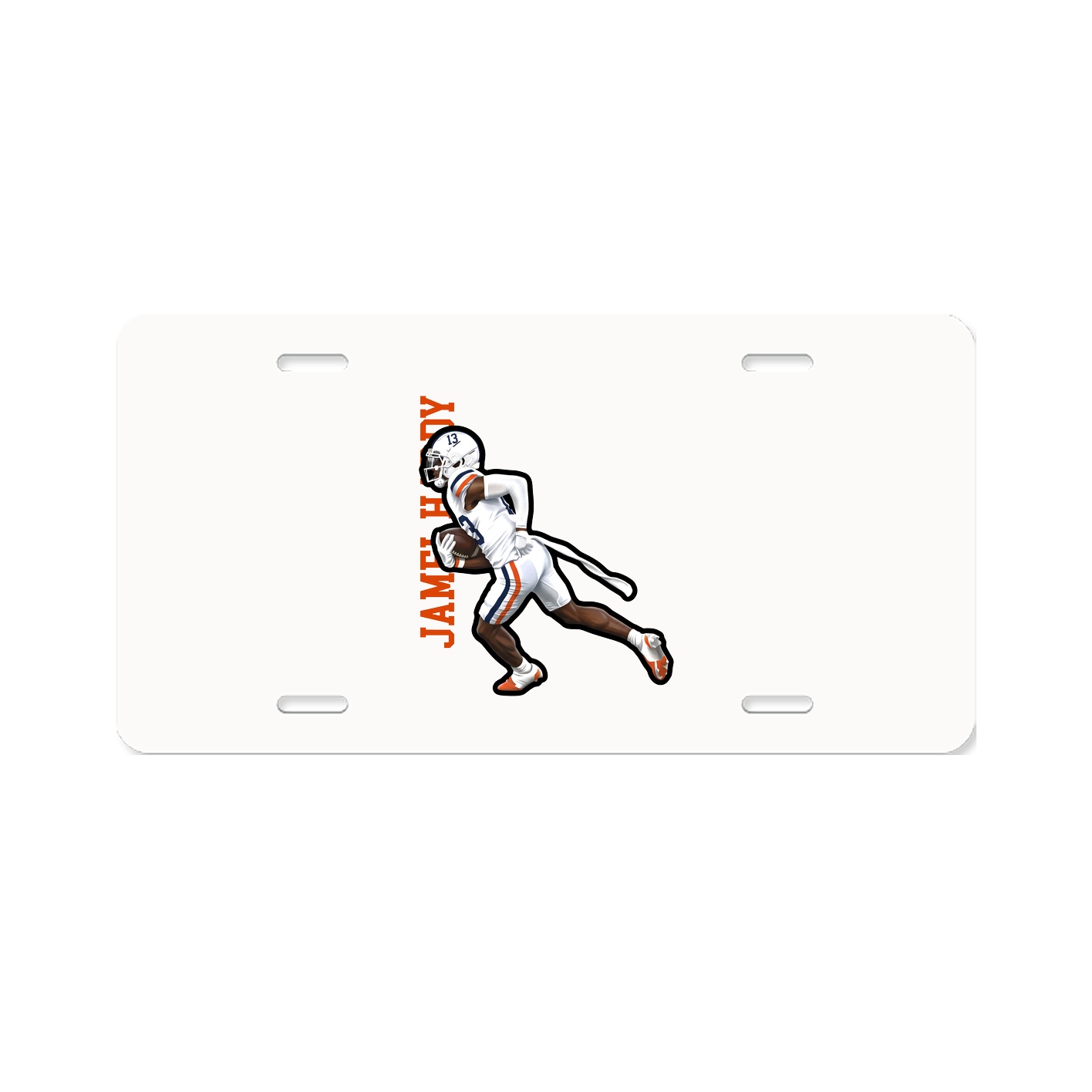 License Plate — Name Vertical in Classic