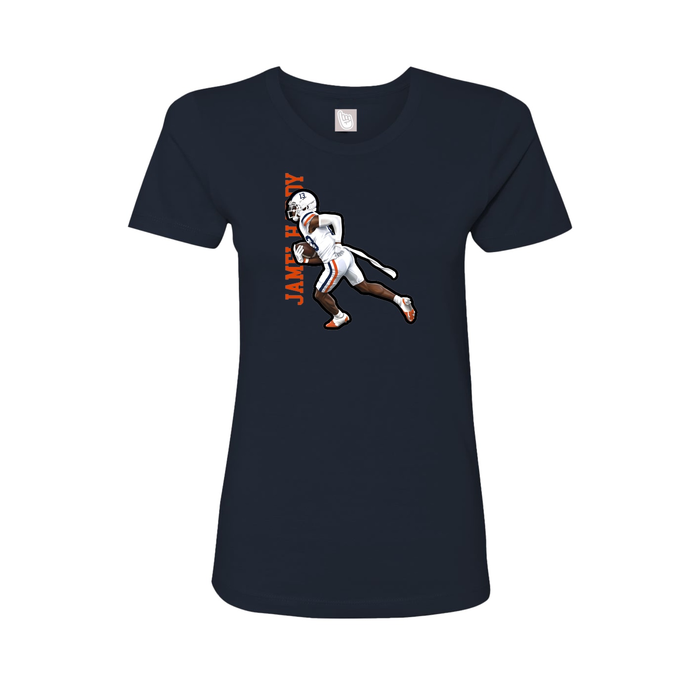 Womens Tee — Name Vertical in Navy