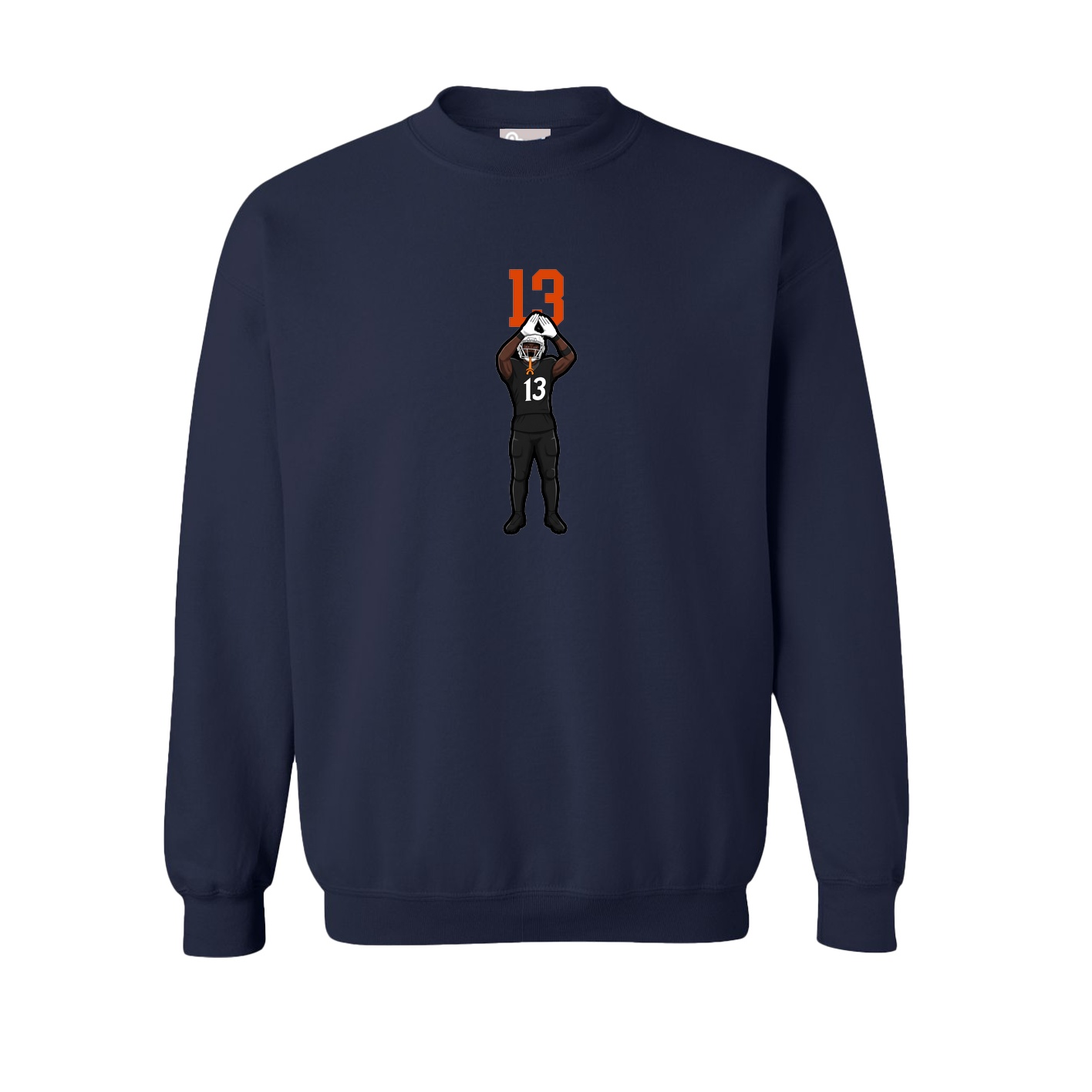 Fleece Crew — Number Top in Navy